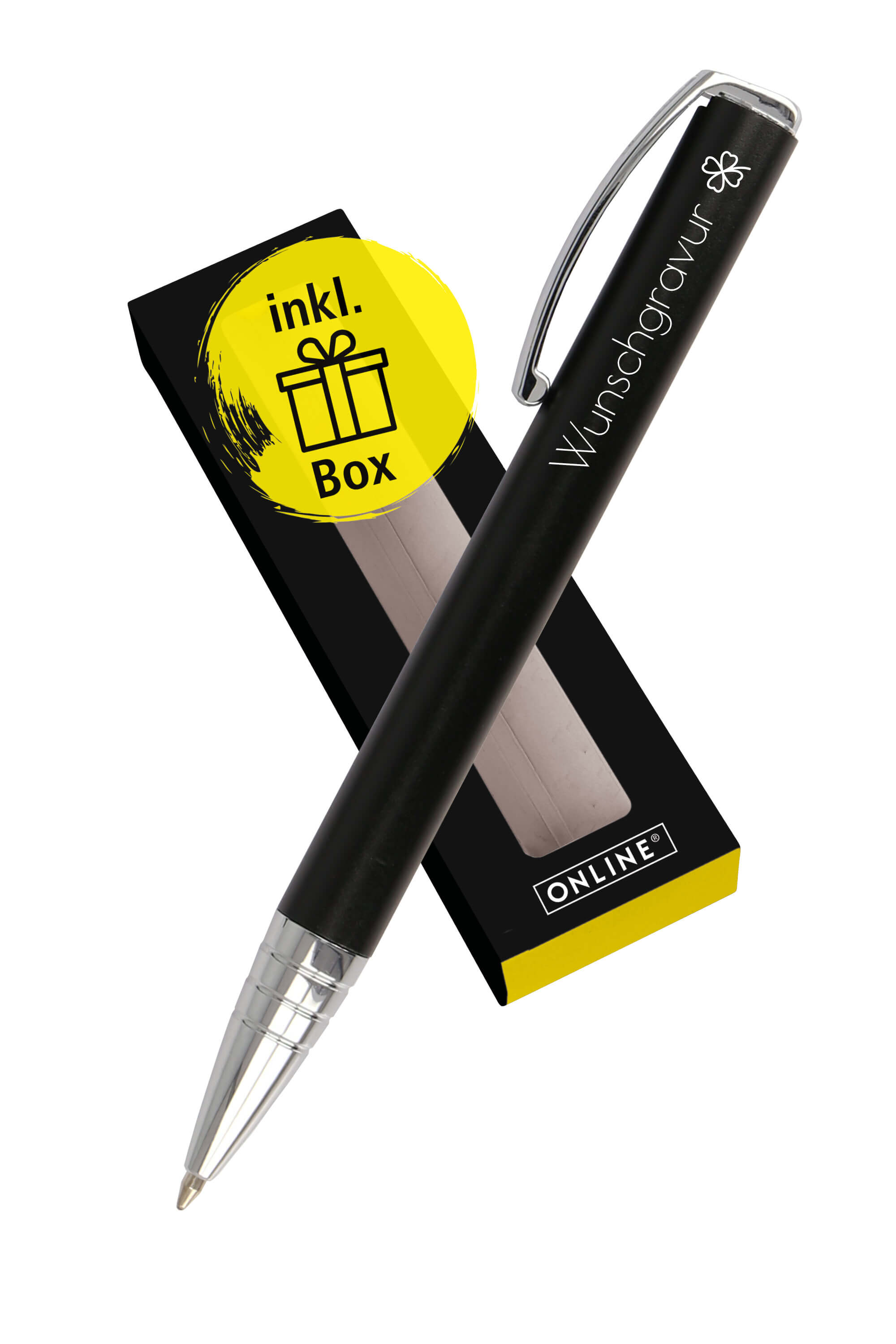 Kugelschreiber Vision Classic Black, personalisiert mit Gravur
