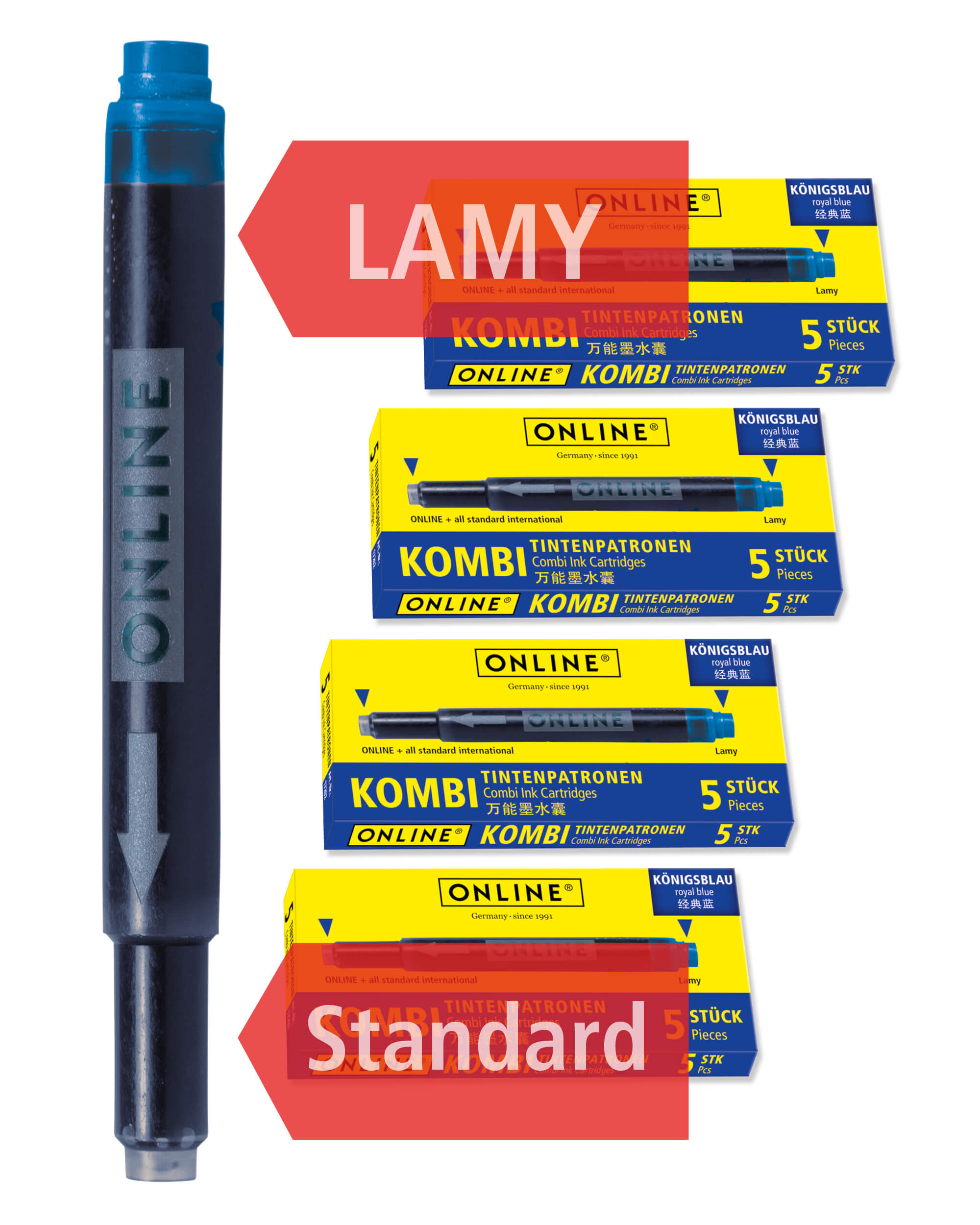 20x Kombi-Tintenpatrone blau