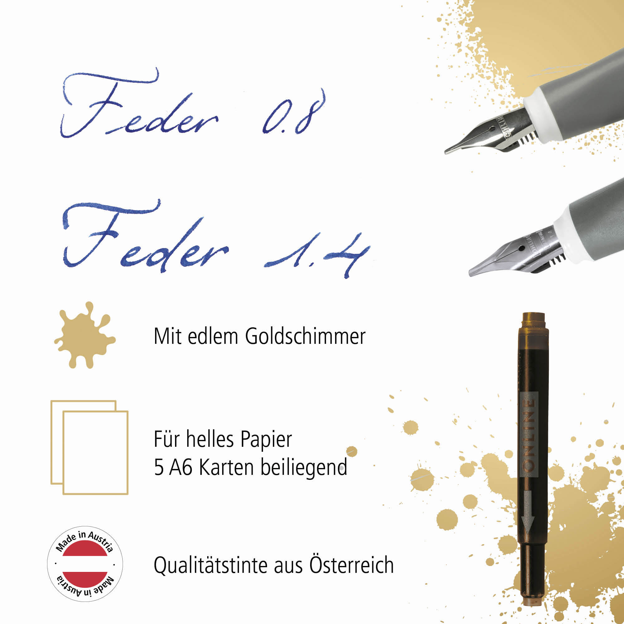 Inklusive Qualitäts-Tinte aus Österreich