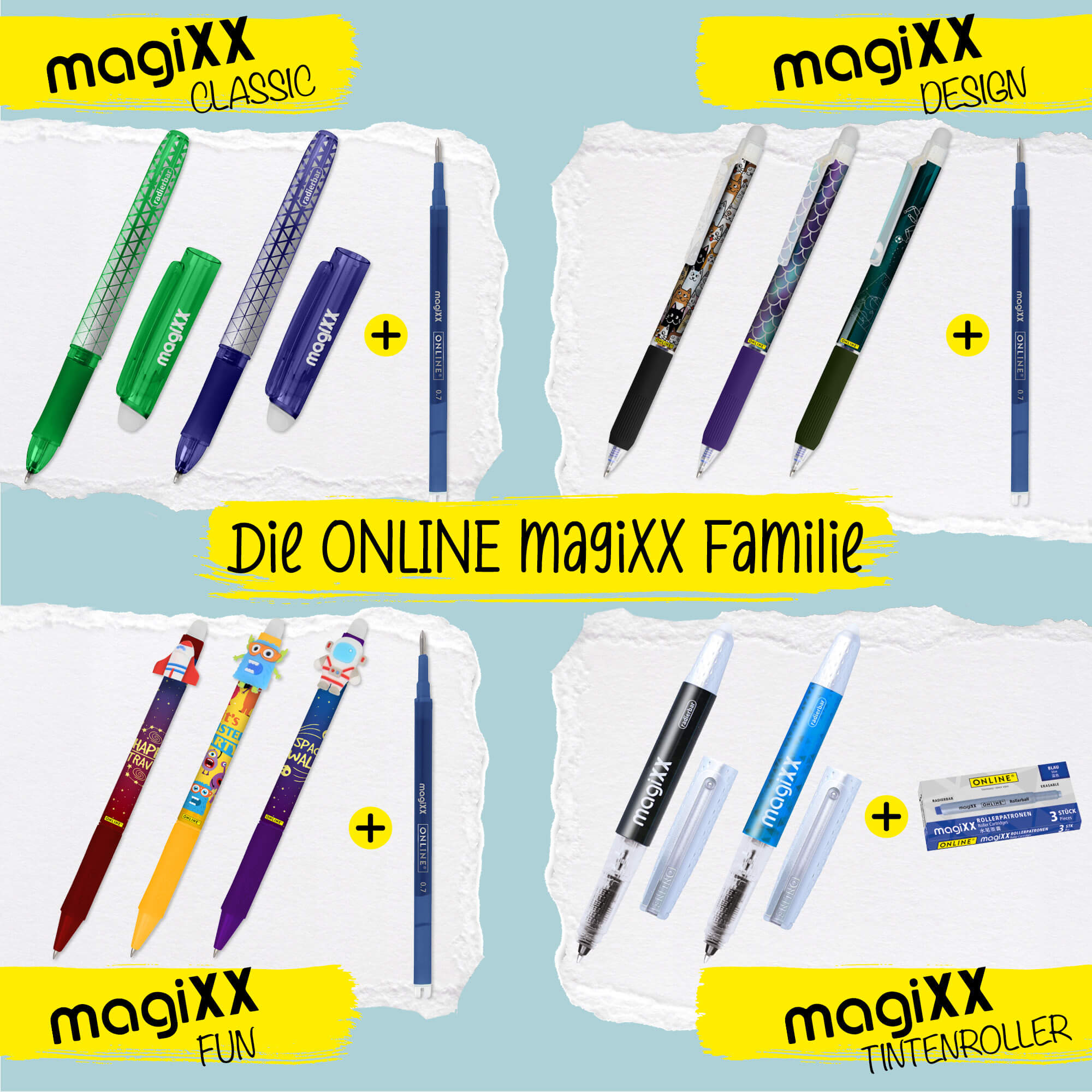Radierbarer Füller ONLINE magiXX Deep Ocean inkl. Tintenpatronen Radierbarer Füller ONLINE magiXX Deep Ocean inkl. Tintenpatronen