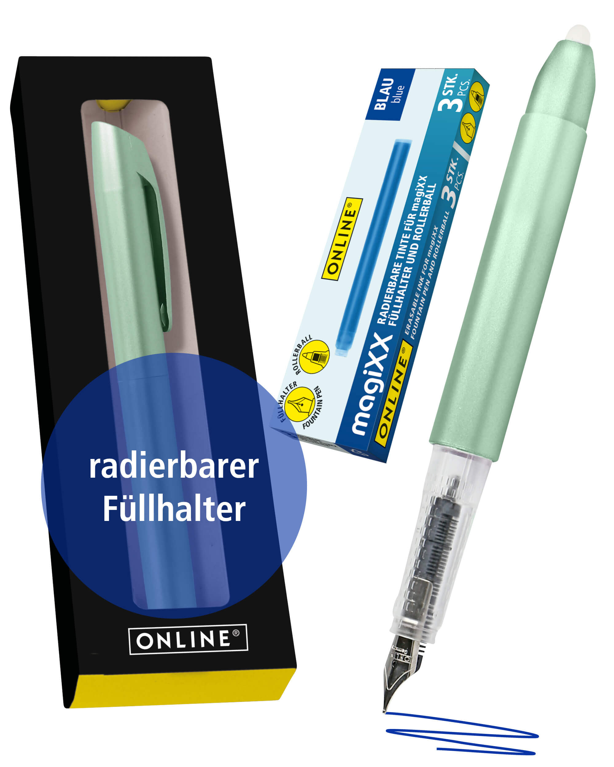 Radierbarer Füller magiXX Metallic Green
