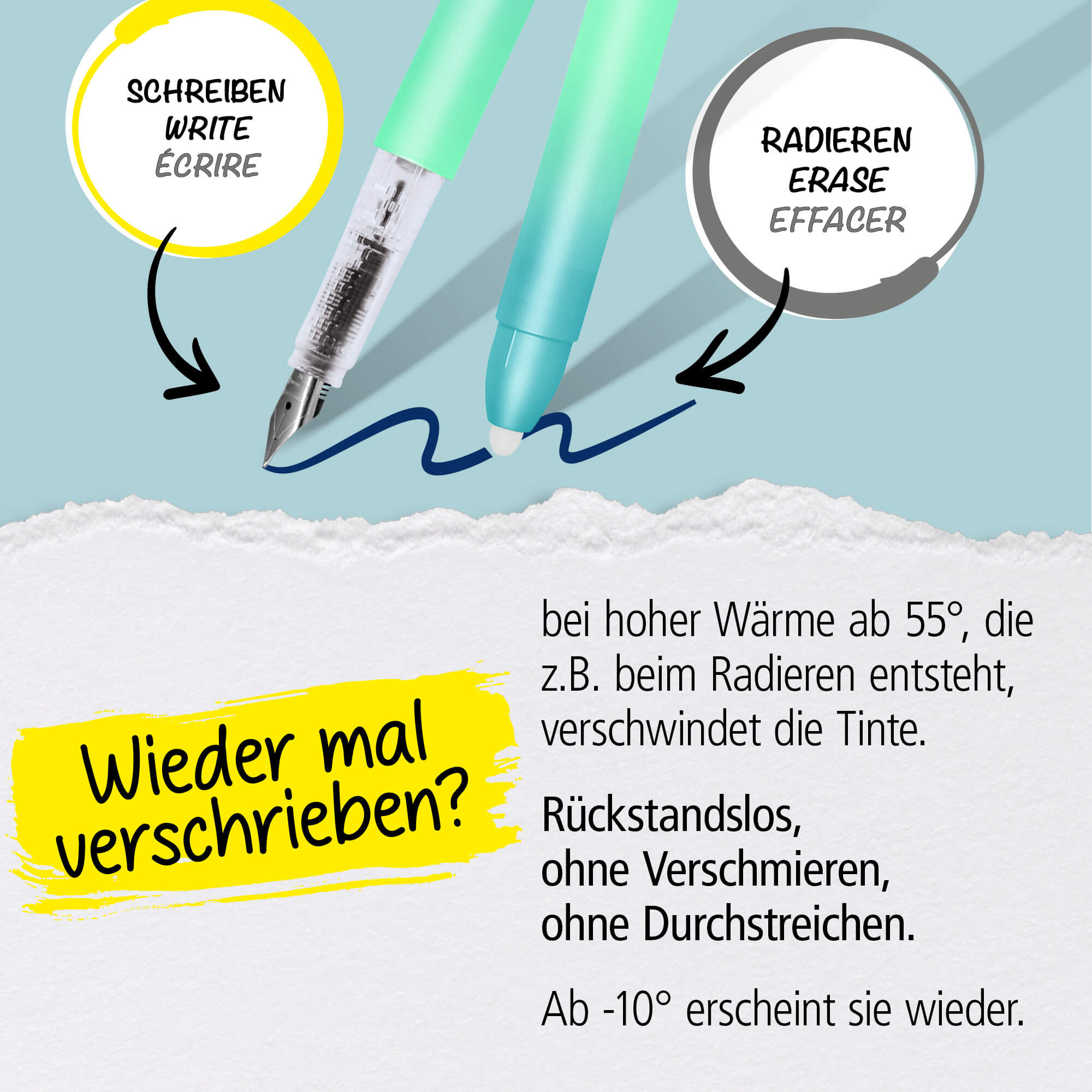 Radierbarer Füller ONLINE magiXX Turquoise Dream inkl. Tintenpatronen Radierbarer Füller ONLINE magiXX Turquoise Dream inkl. Tintenpatronen