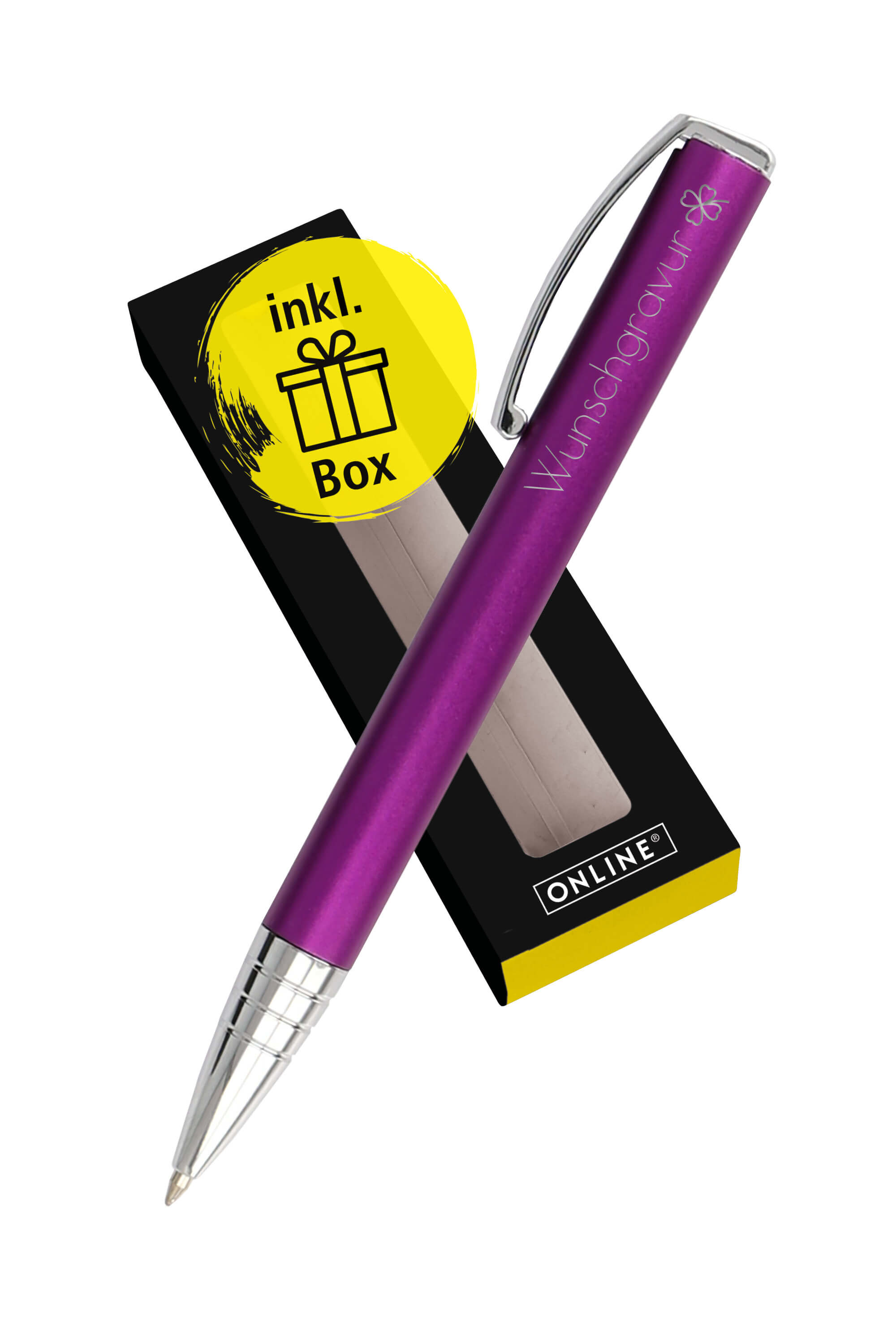 Kugelschreiber Vision Purple, personalisiert mit Gravur