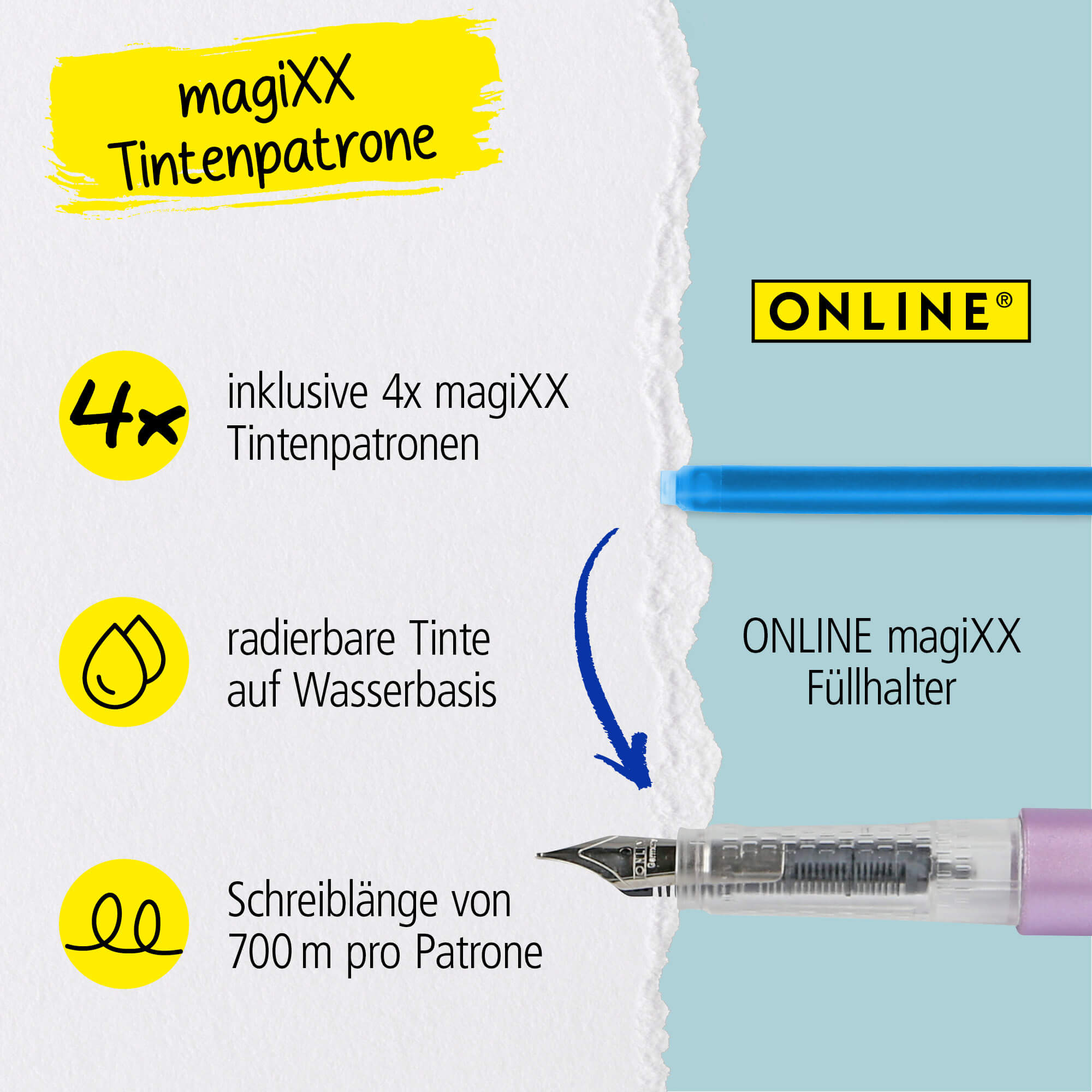 Radierbarer Füller magiXX Metallic Lilac