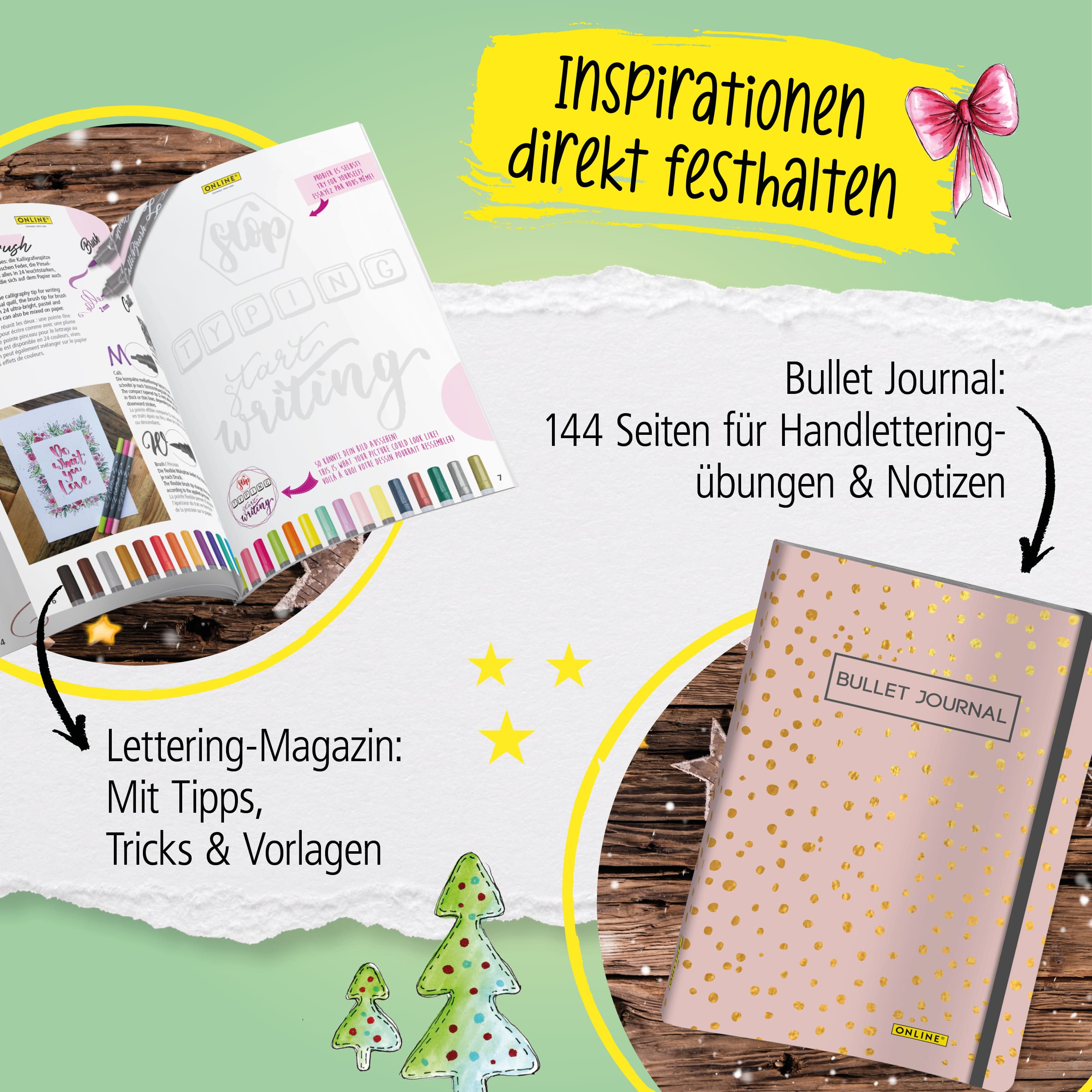 Set Handlettering All-In-One mit Weihnachts-Verpackung