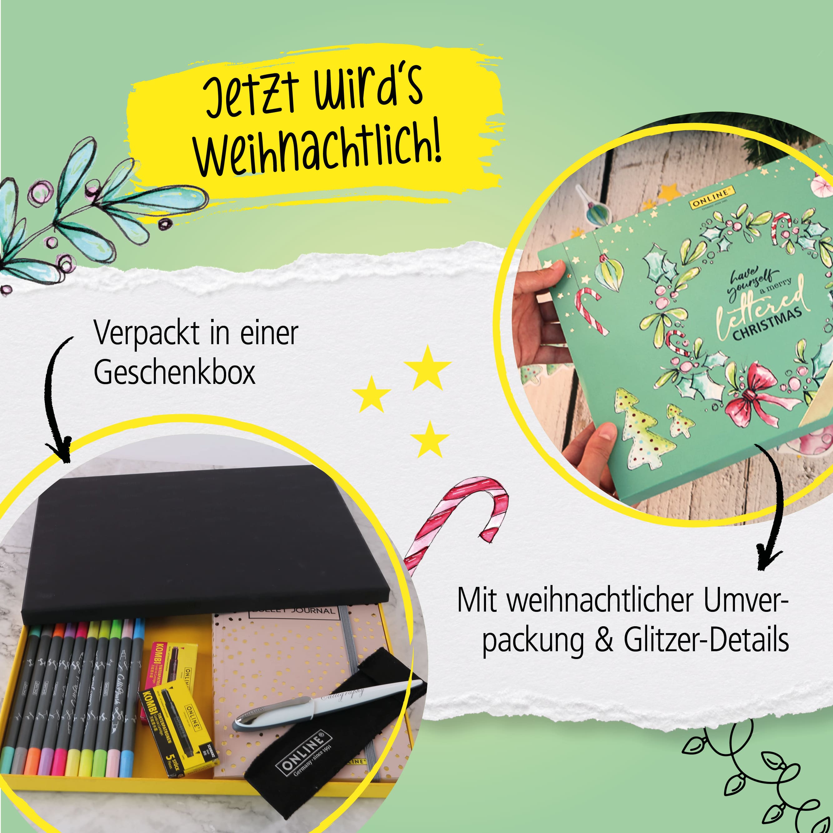 Set Handlettering All-In-One mit Weihnachts-Verpackung