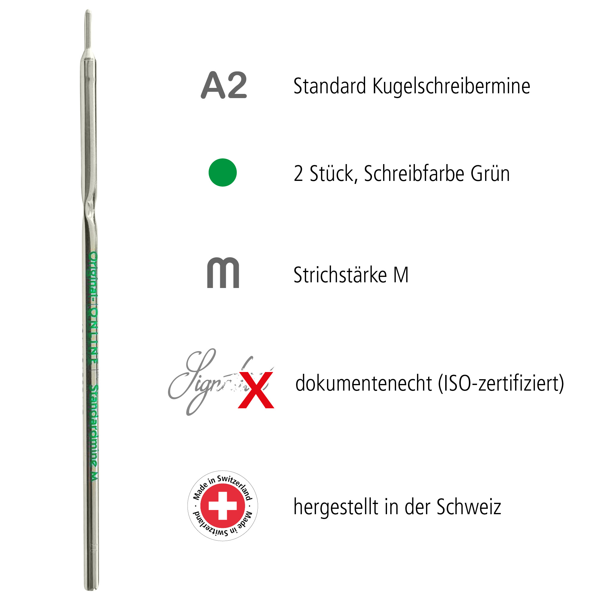 Kugelschreibermine A2 M grün