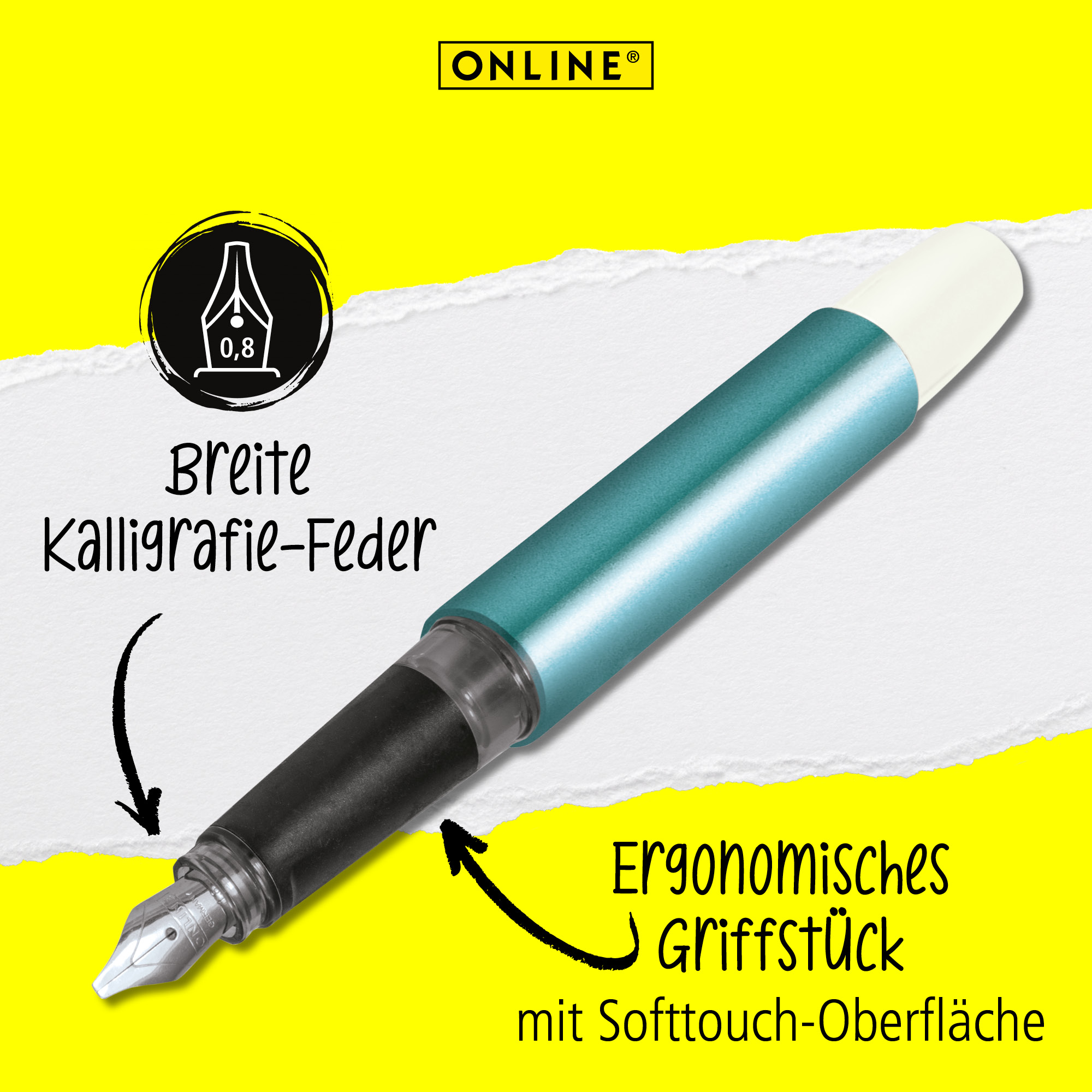 Füller Kalligrafie 0,8 mm Campus Türkis