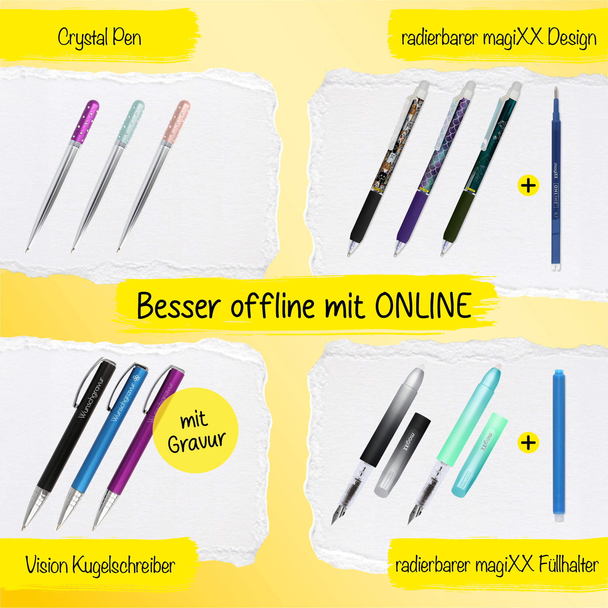 Drehkugelschreiber Mini Portemonnaie Crystal Black