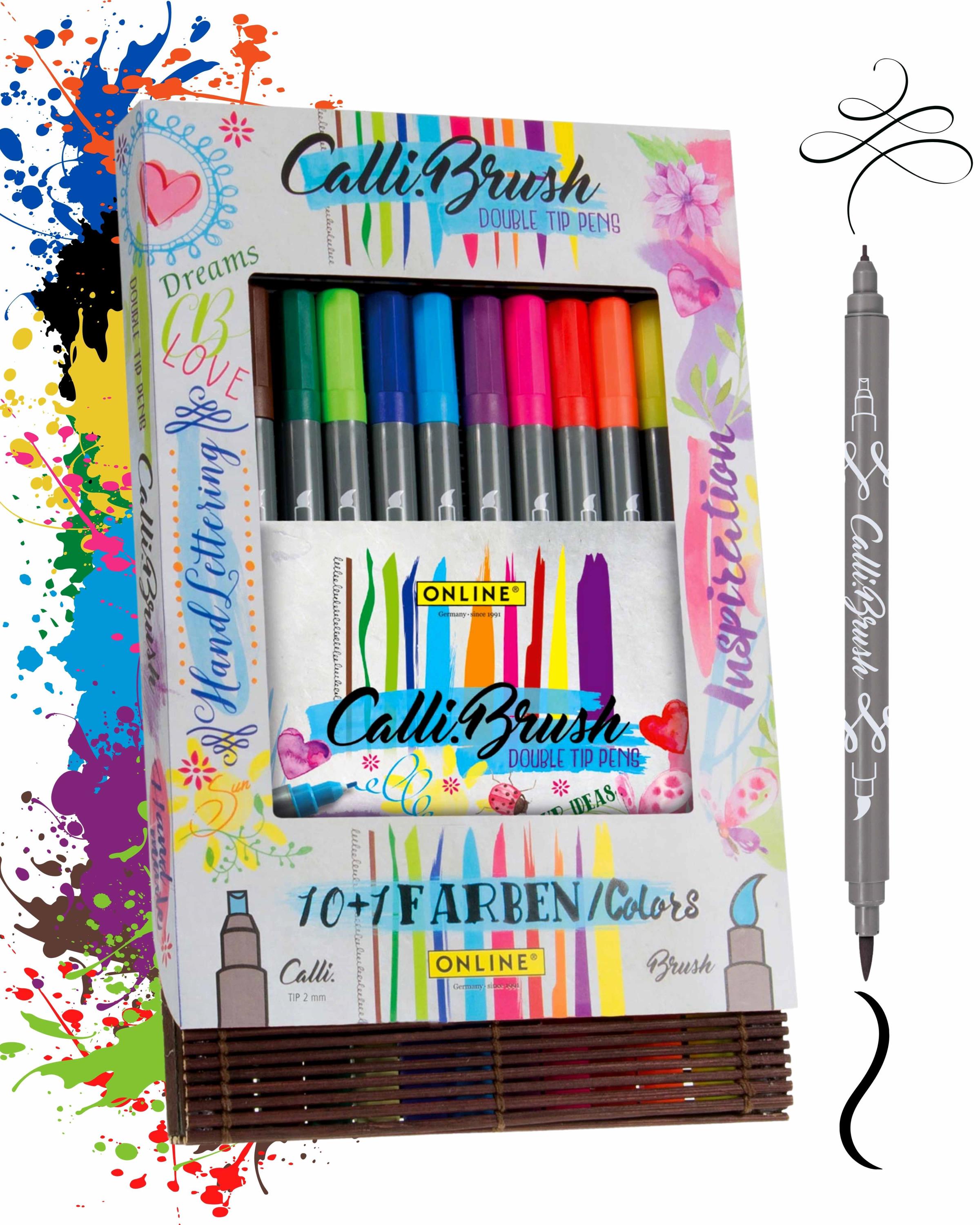 Online Calli Brush Bamboo Set Brush Pens in Bamboo Box