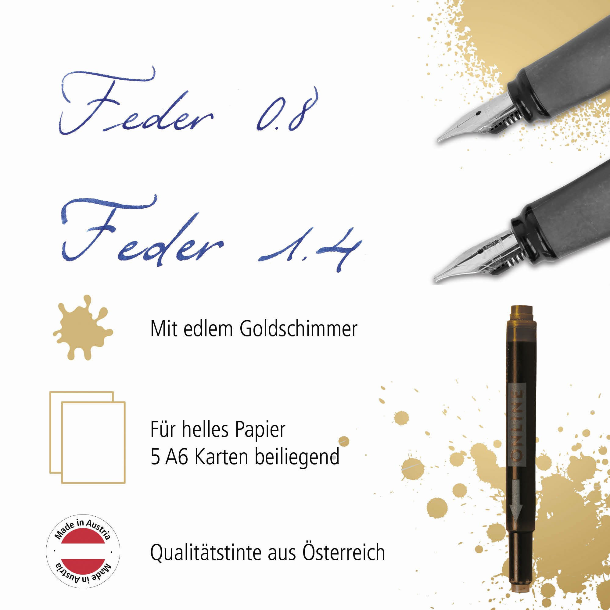 Inklusive Qualitäts-Tinte aus Österreich