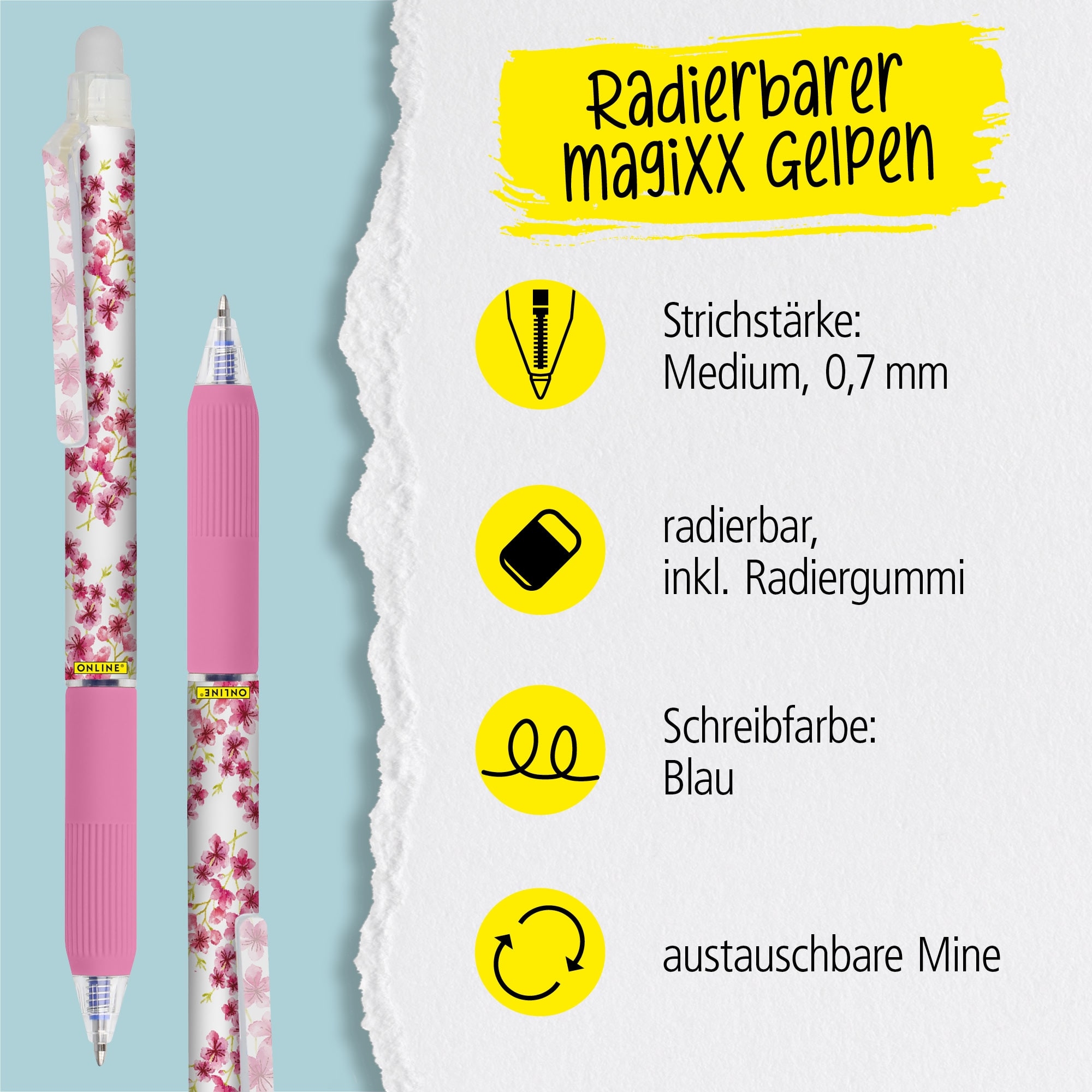 Radierbarer Gelpen ONLINE magiXX Design Cherry Blossom