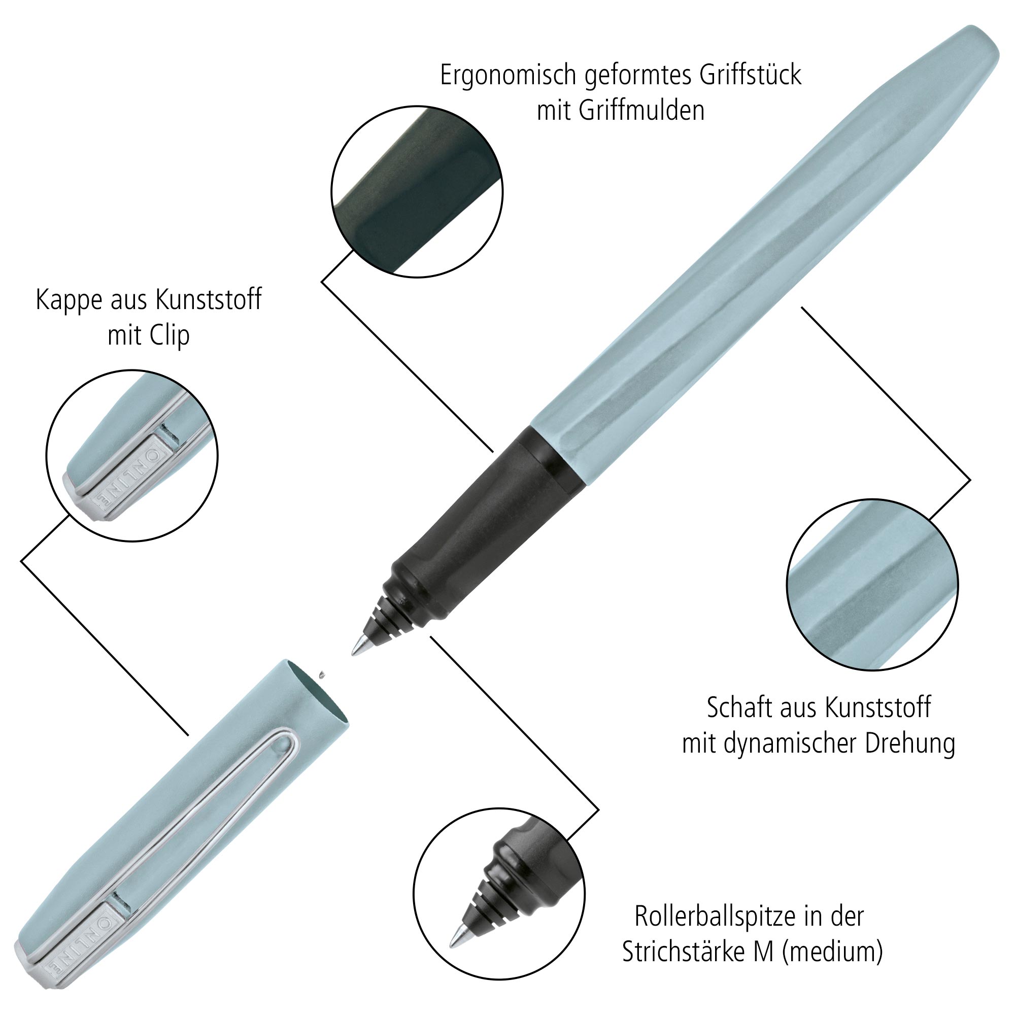 Tintenpatronen-Rollerball Slope Midnight Blue