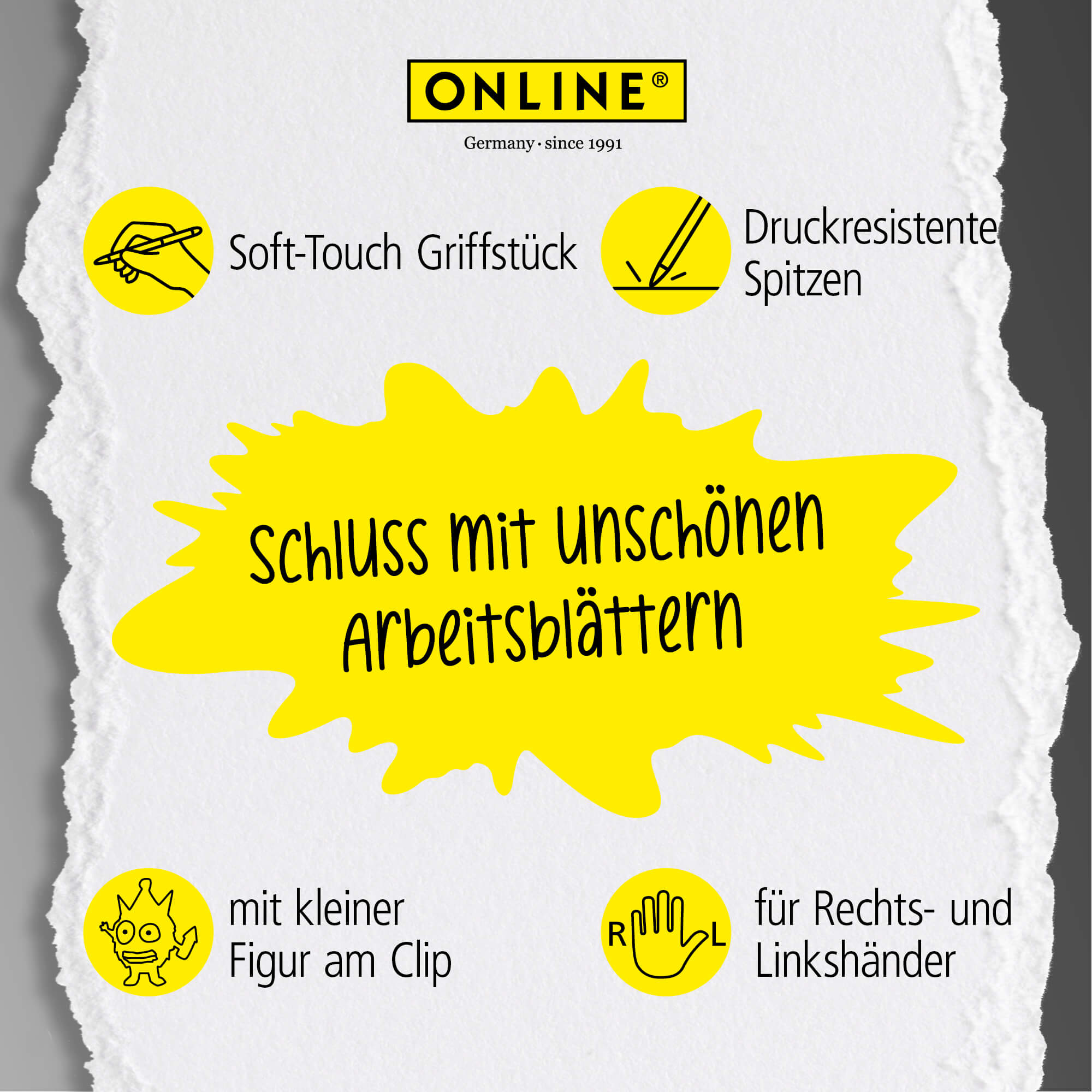 Radierbare Gelschreiber Angry Animals, 6er Pack Radierbare Gelschreiber Angry Animals, 6er Pack