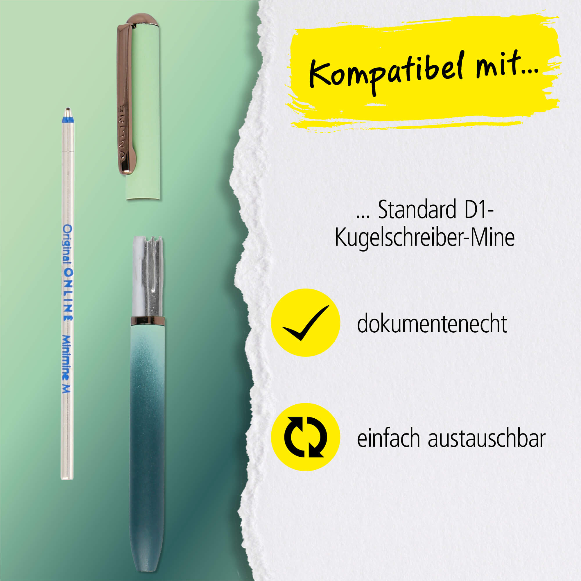 Kugelschreiber Mini Portemonnaie Pistachio