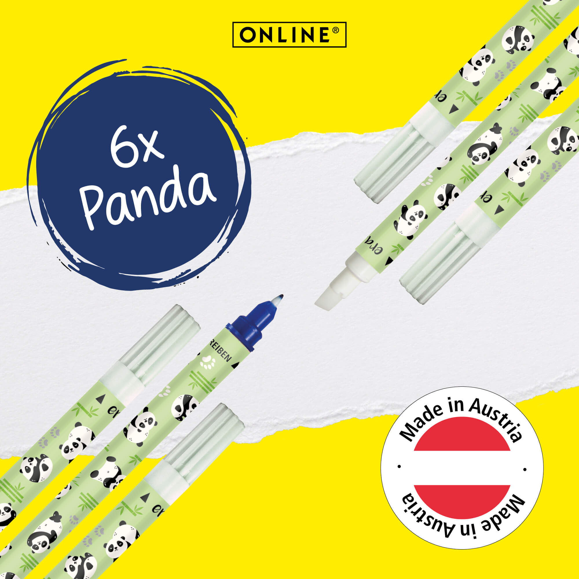 Tintenlöscher Panda, 6 Stück