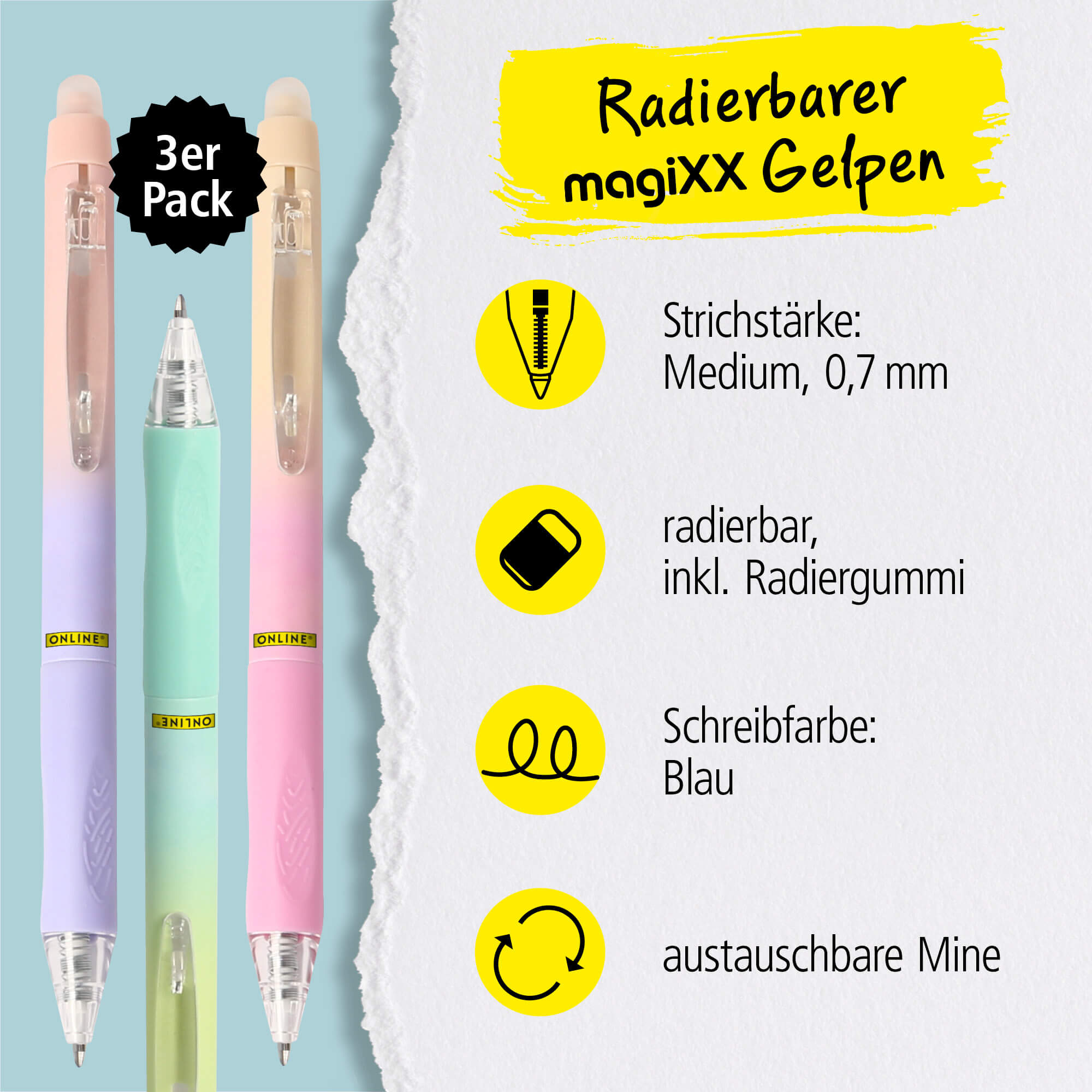 ONLINE Gelpen magiXX Design Fashion Girls, 3 Stk.