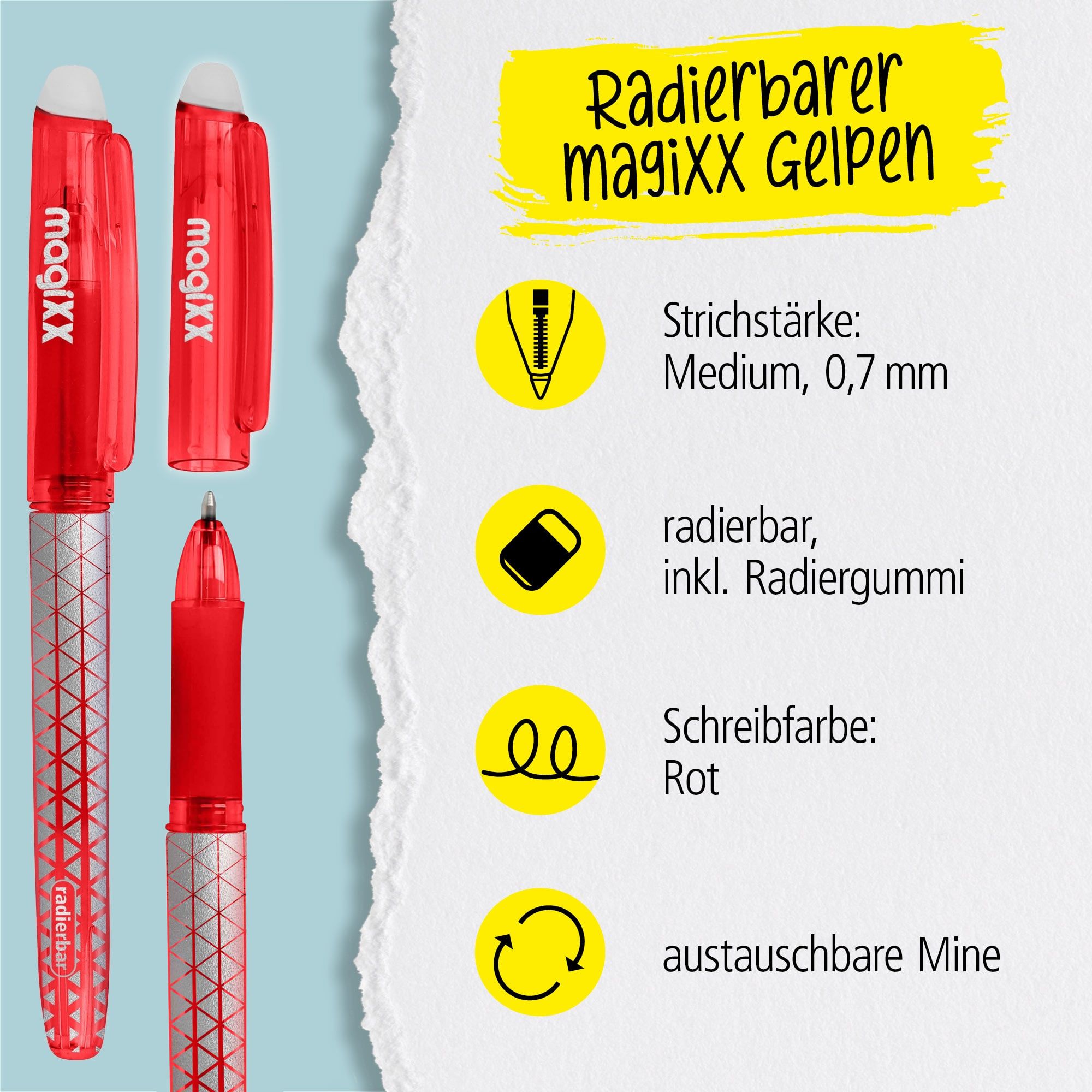 Radierbarer Gelschreiber ONLINE magiXX Classic Red