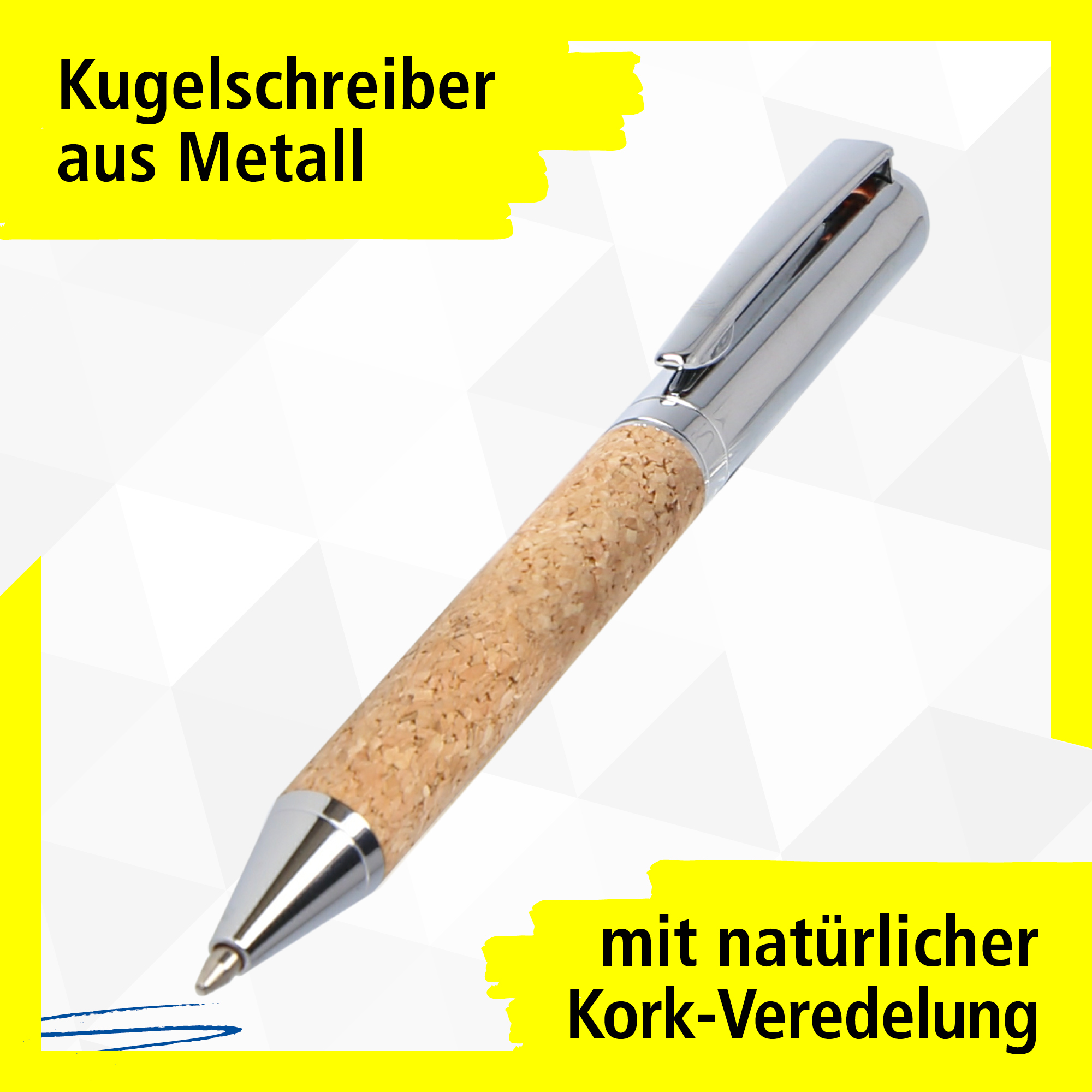 Kugelschreiber aus Metall mit natürlicher Kork-Veredelung