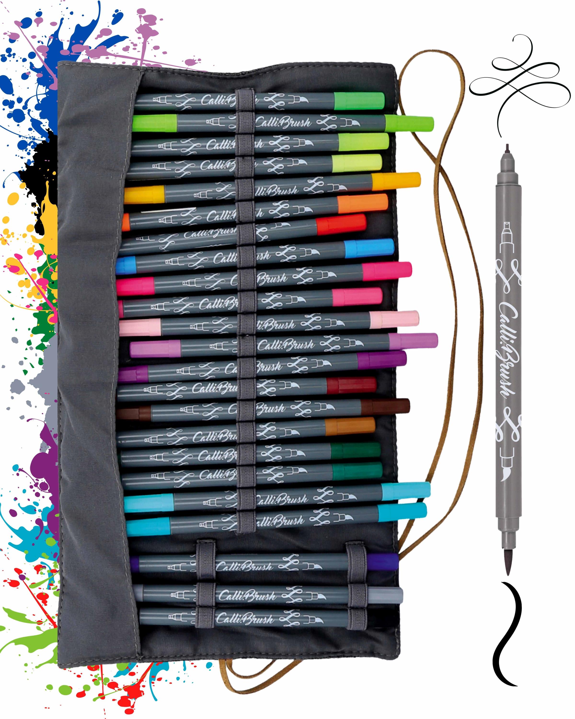 Online Calli Brush Stifte in Roll Pouch Online Calli Brush Pens mit Tasche