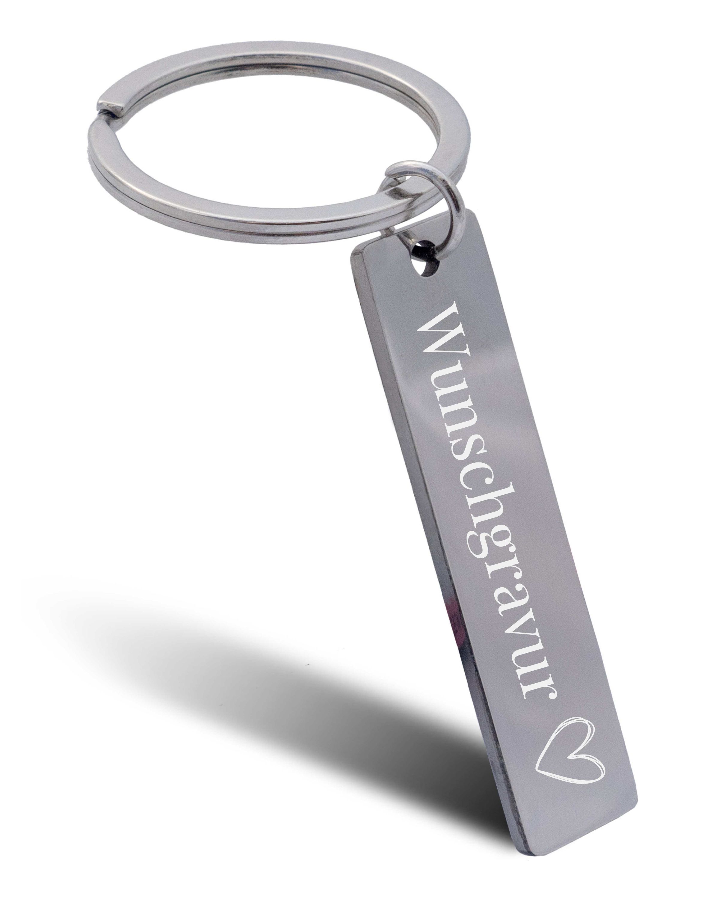 ONLINE Schlüsselanhänger personalisiert Silber, Schlüsselanhänger zum selbst gestalten mit Gravur