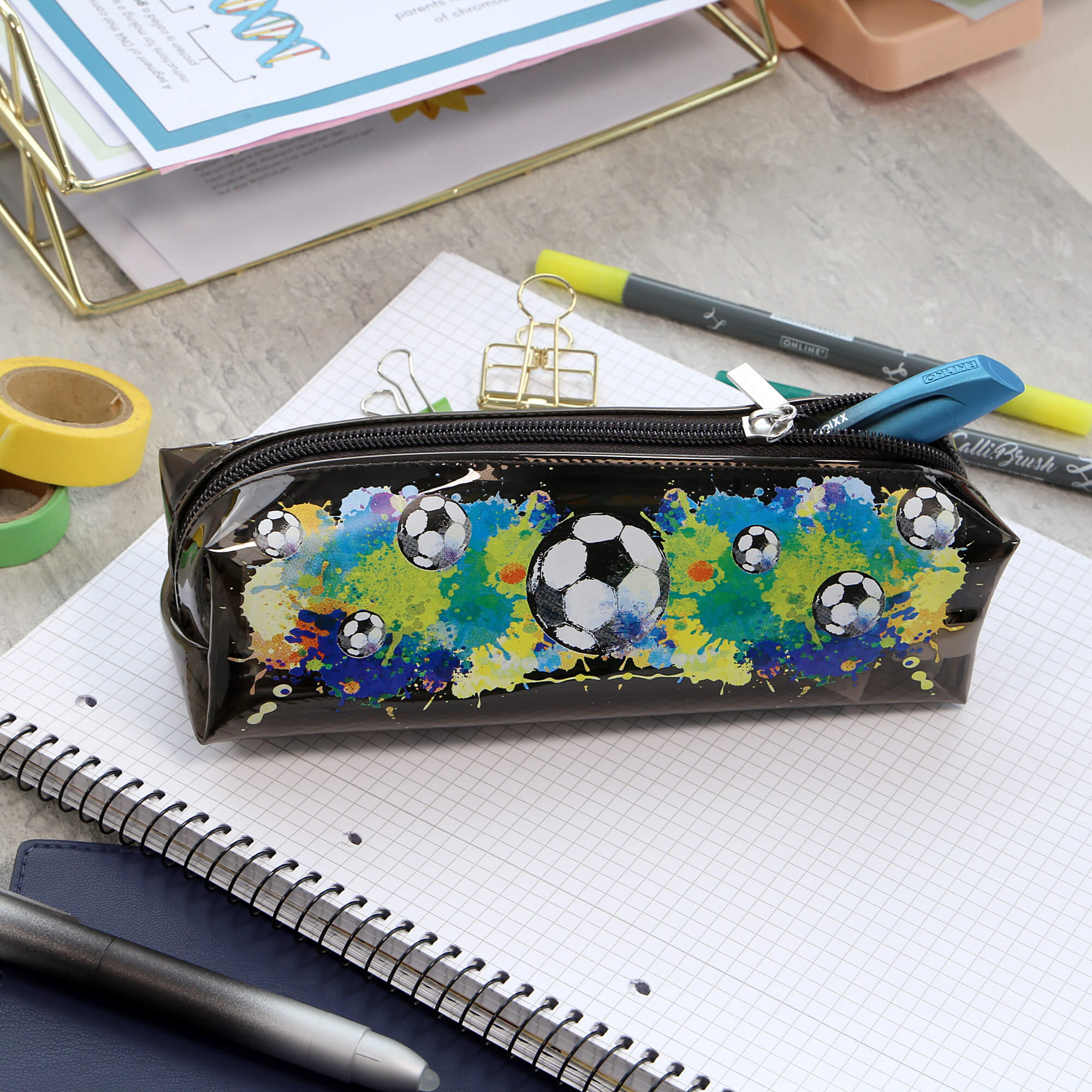 Schlampermäppchen Soccer Transparent