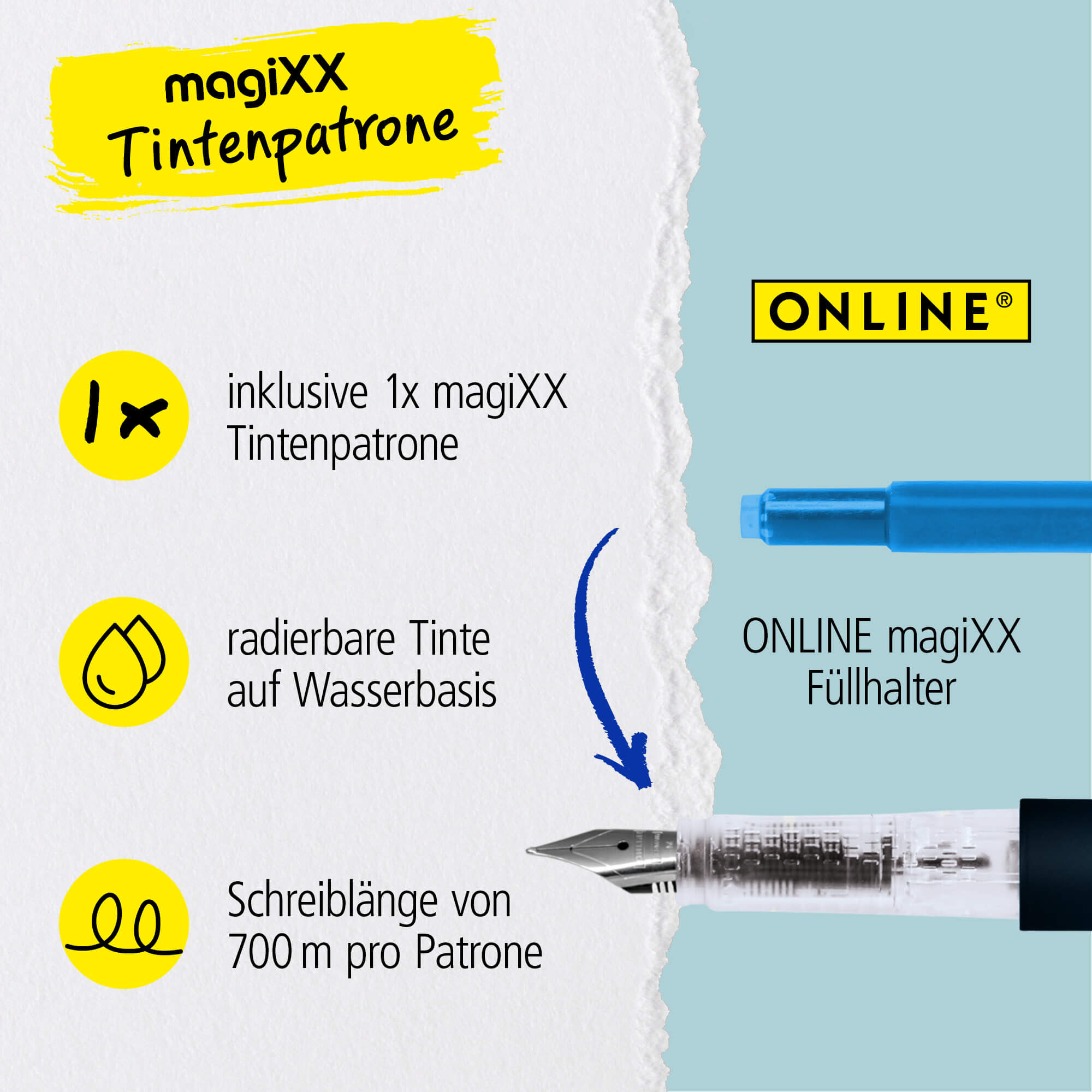 Radierbarer Füller ONLINE magiXX Deep Ocean