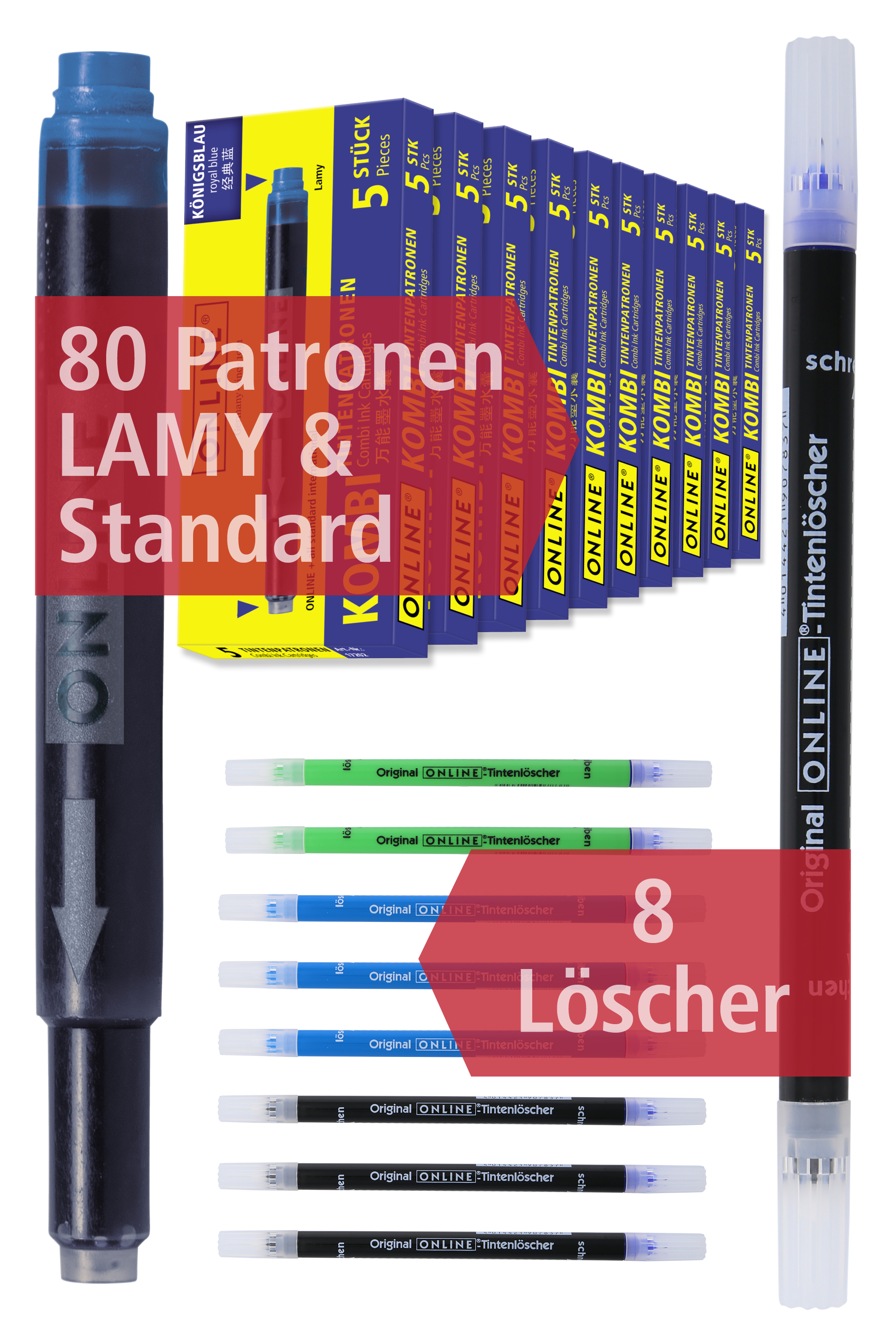 Tintenpatronen Vorteils-Pack 80x Patronen & 8x Löscher