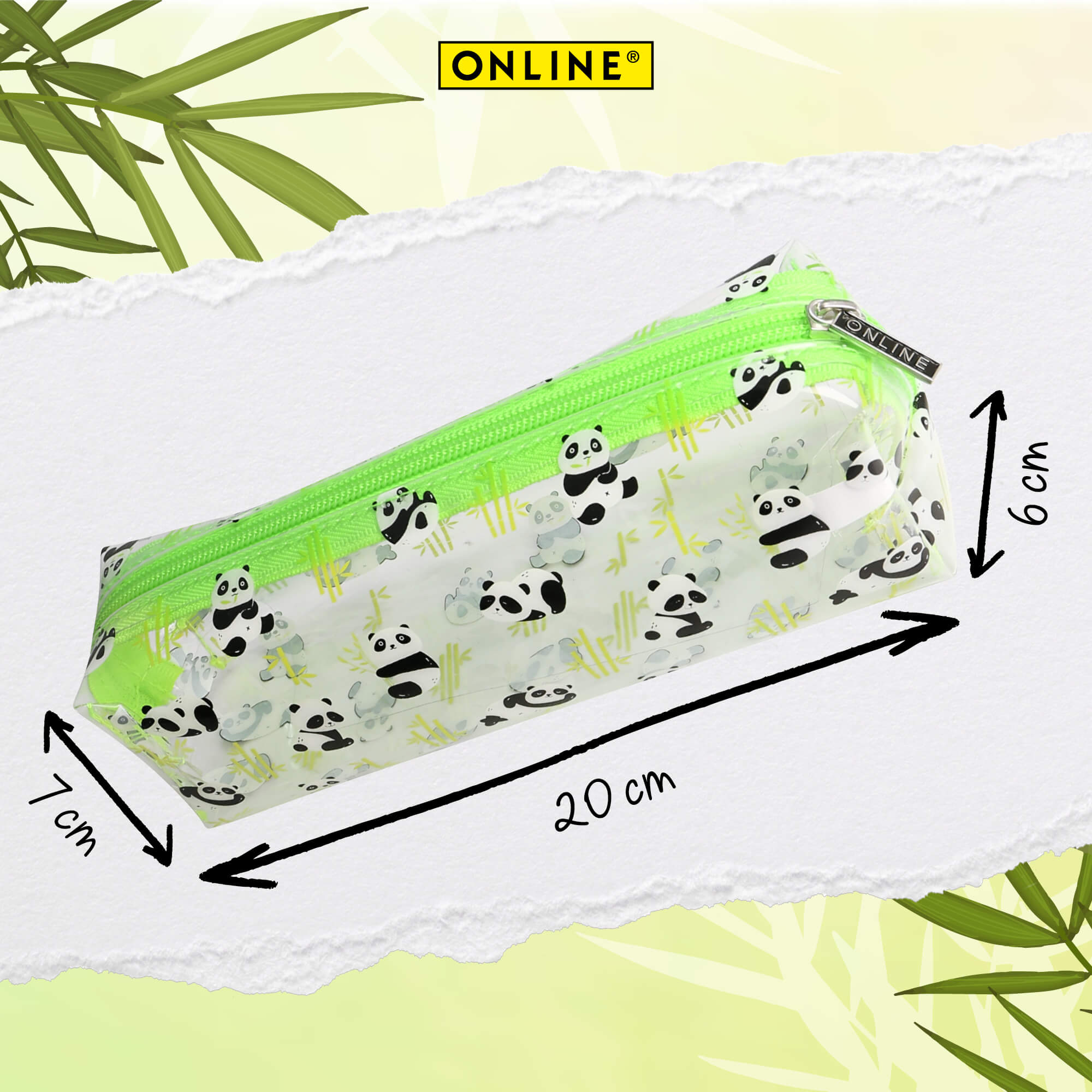 Schlampermäppchen Panda transparent