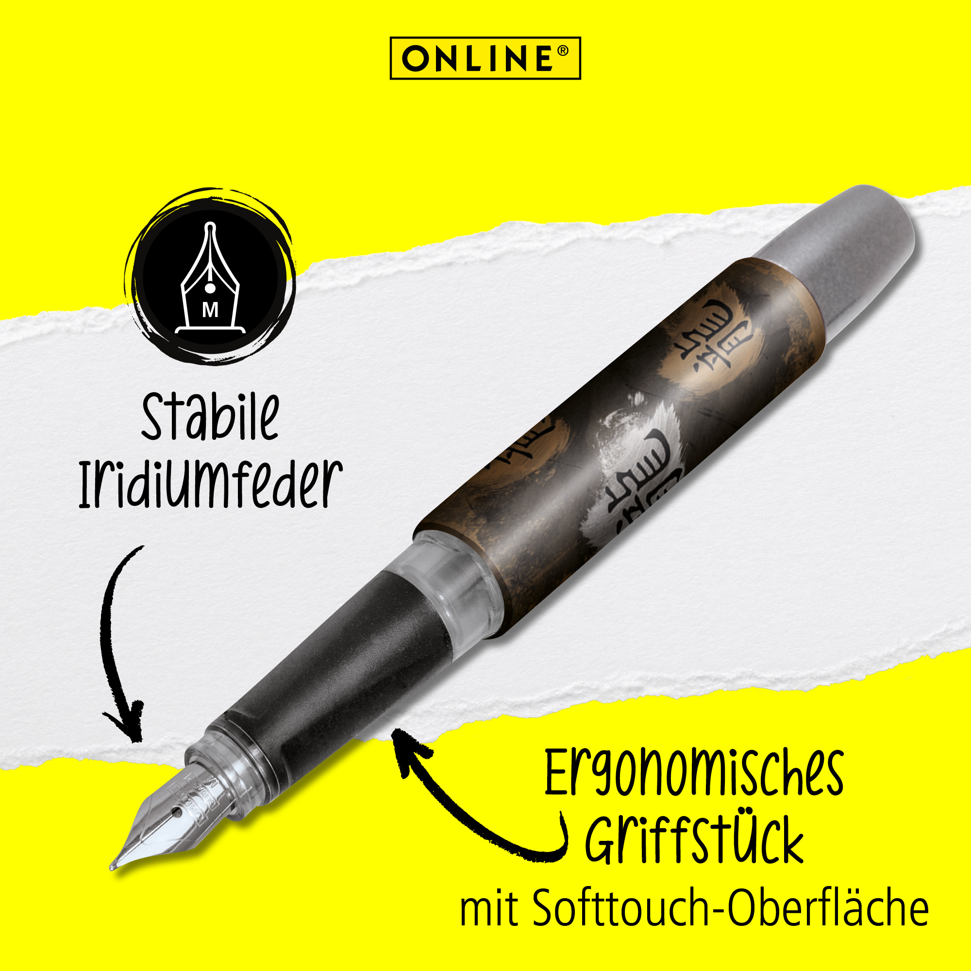 Stabile Iridiumfeder, Ergonomisches Griffstück