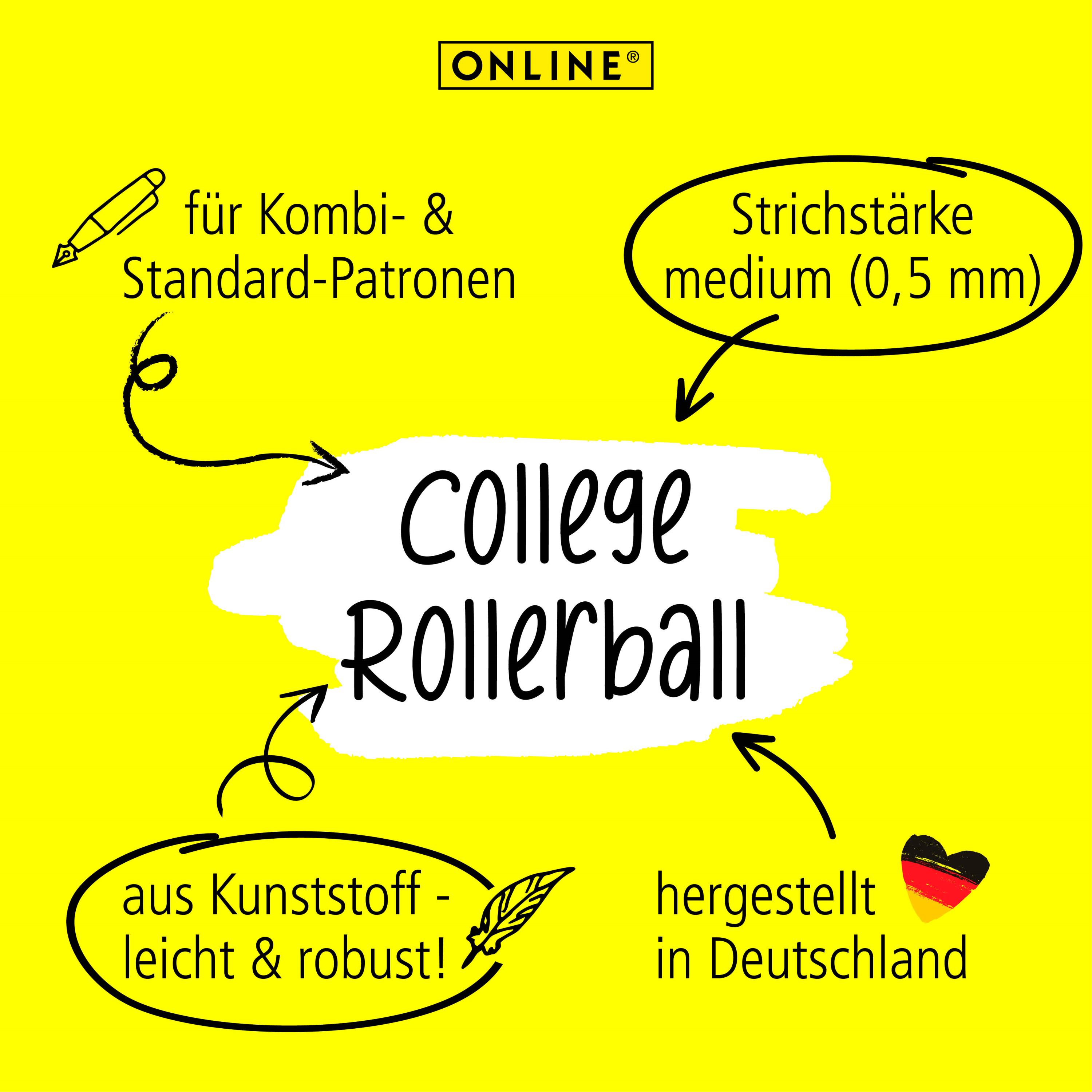 Der Rollerball ist geeignet für Standard- und Kombi-Patronen und wird von uns in Deutschland hergest