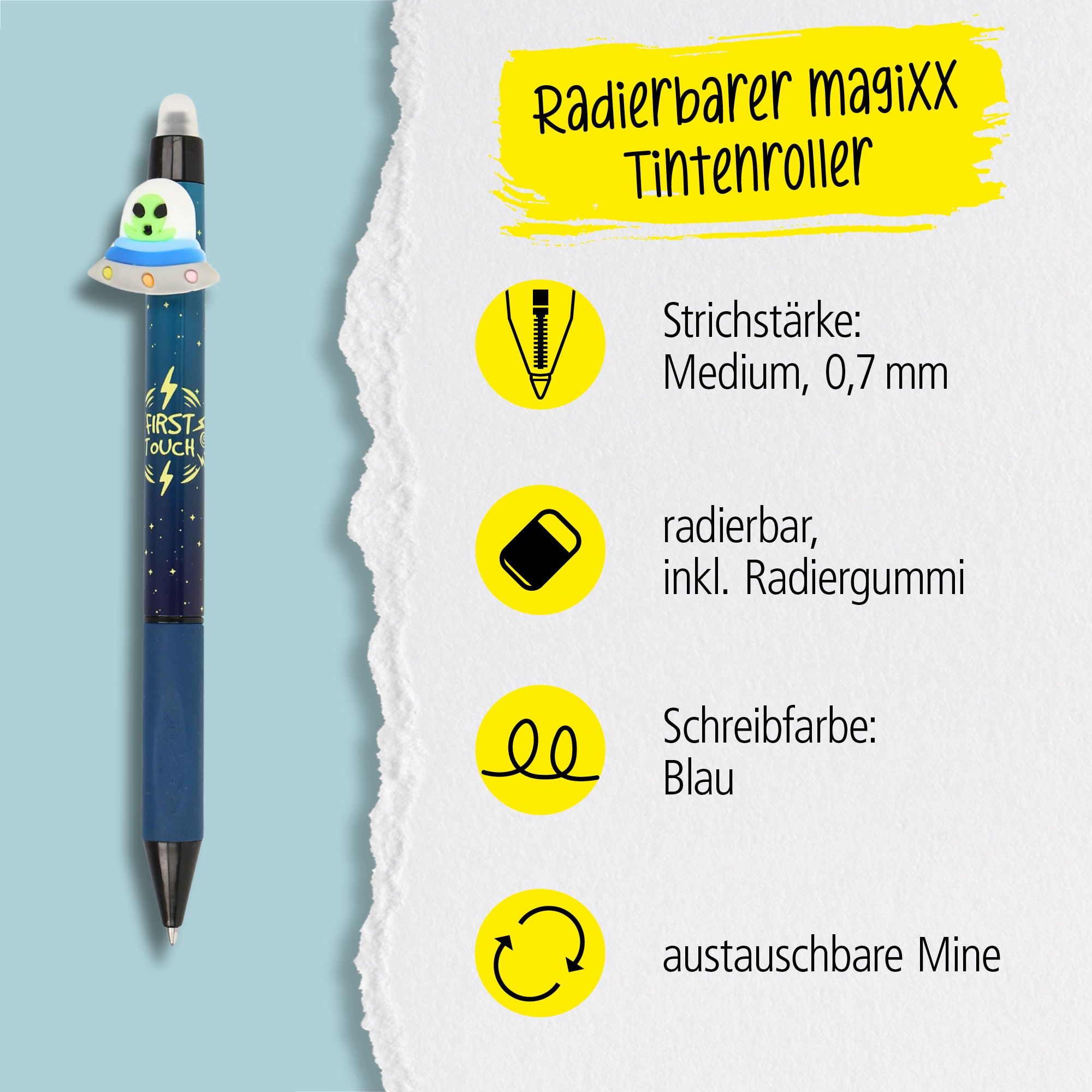 12 Blaue Kugelschreiber, Radierbar, 0,7 Mm – Praktisches Schreibset Für Schule, Büro & Homeoffice