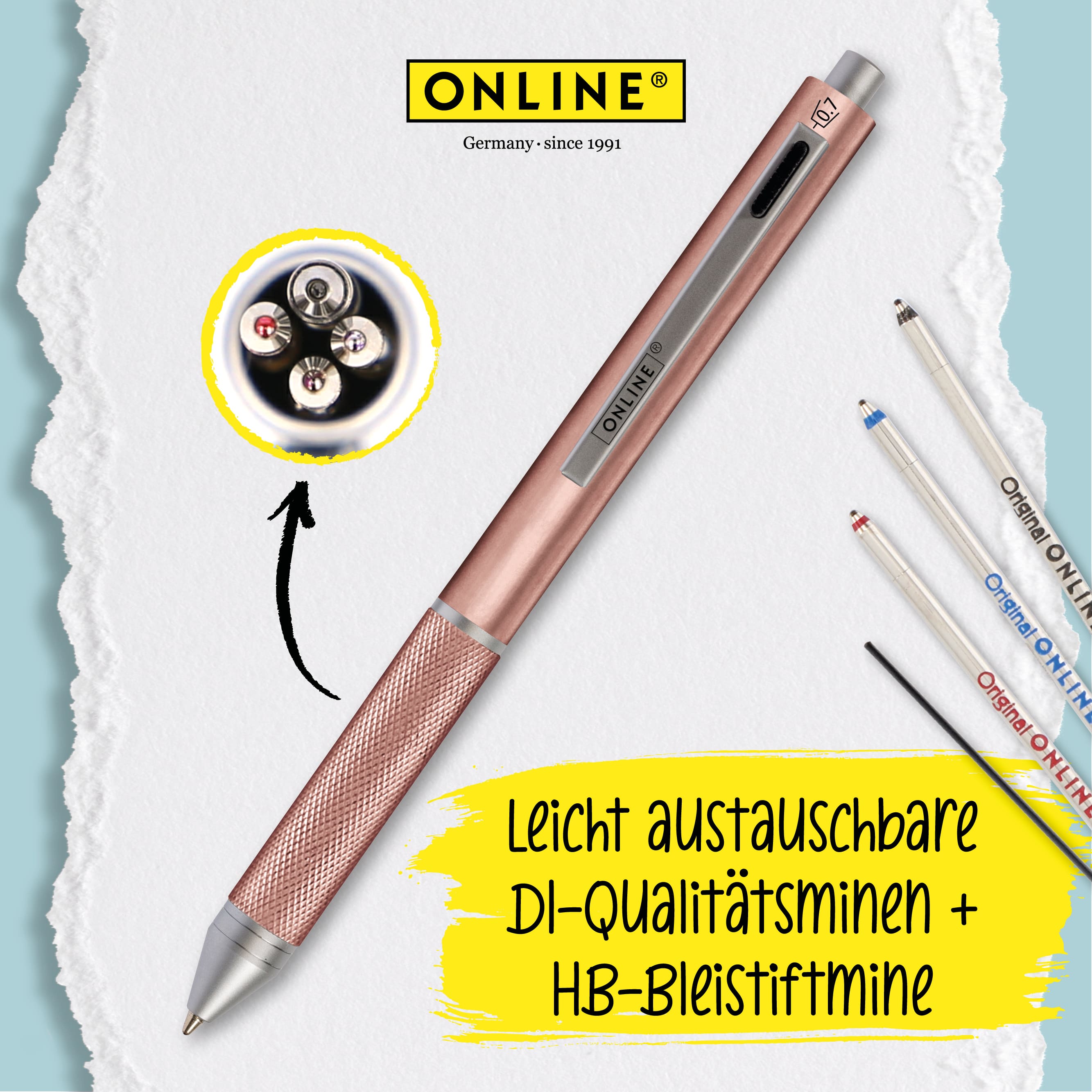 Kugelschreiber Multipen 4-in-1 Rosegold