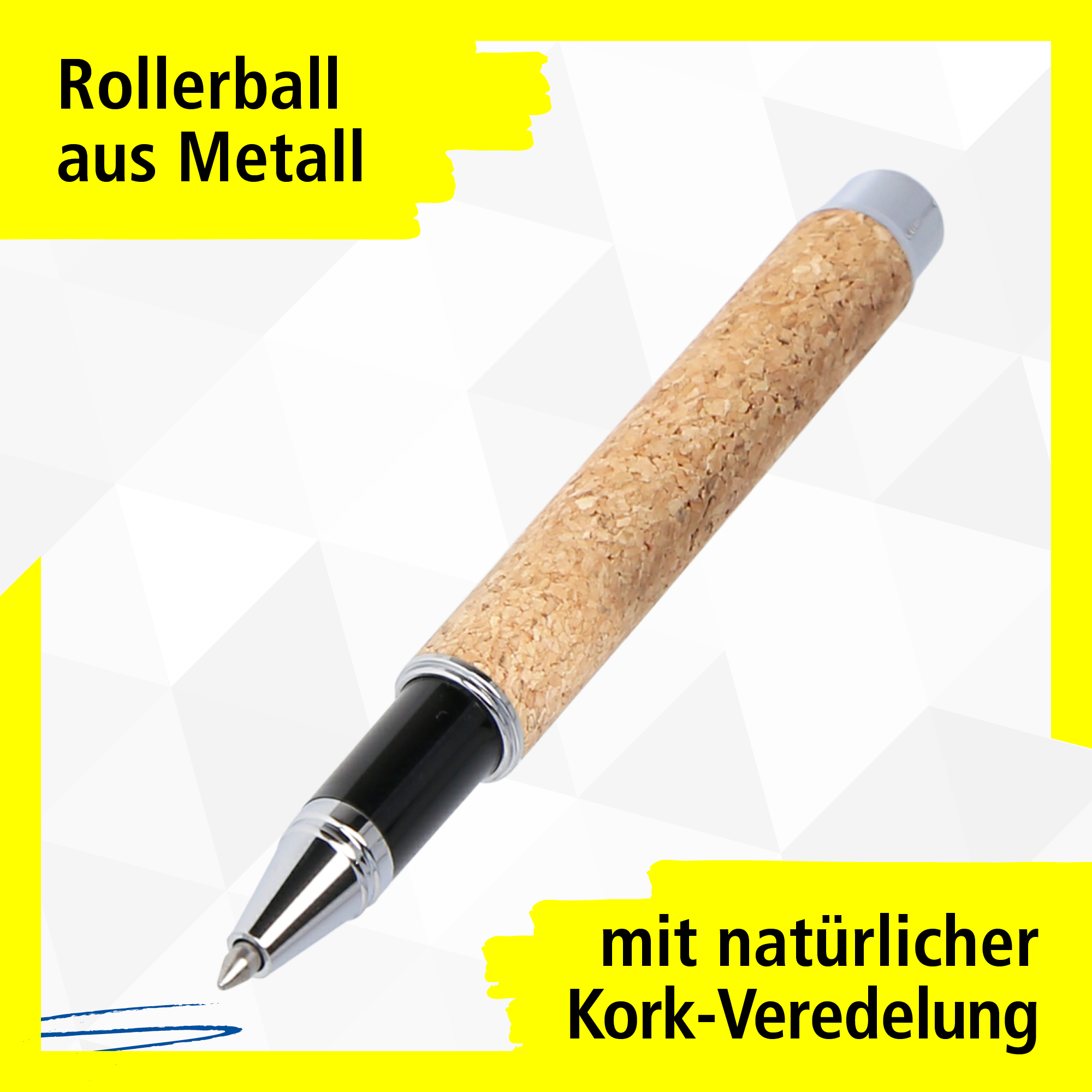 Rollerball aus Metall mit natürlicher Kork-Veredelung