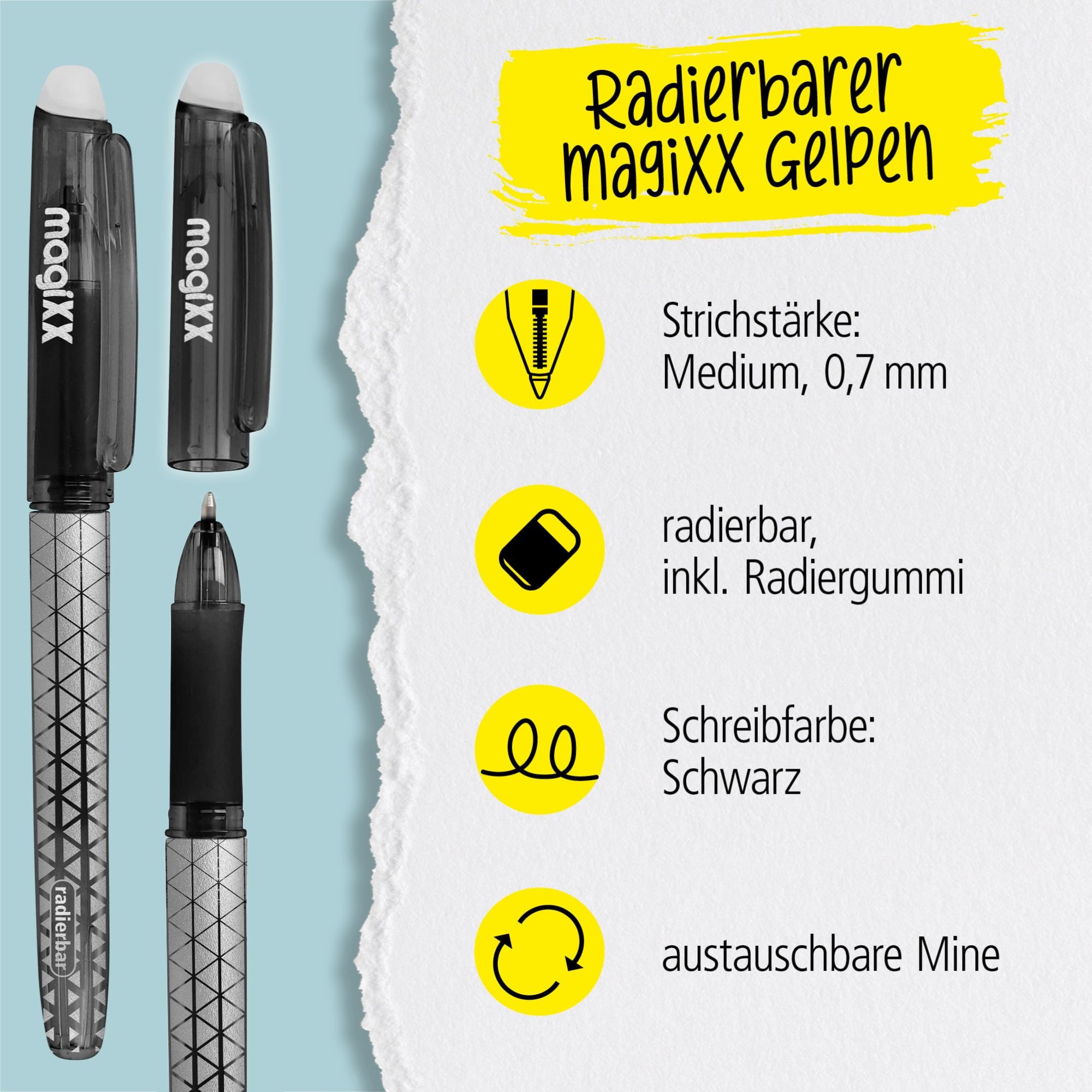 Radierbarer Gelschreiber ONLINE magiXX Classic Black