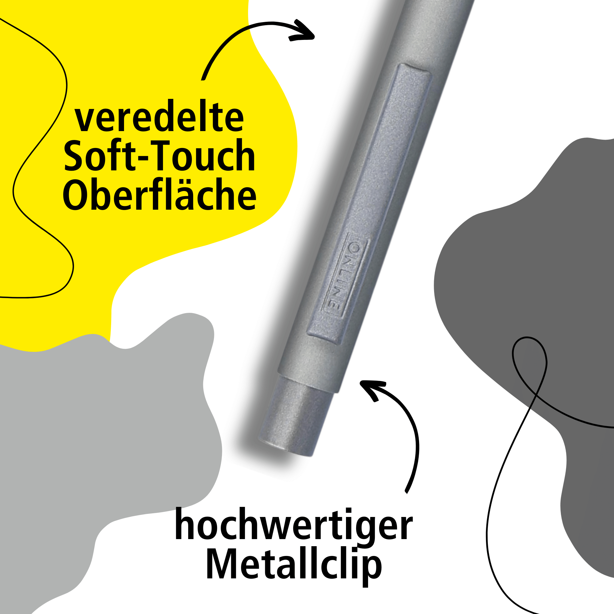 Druckkugelschreiber Soft Metal Pure Grey