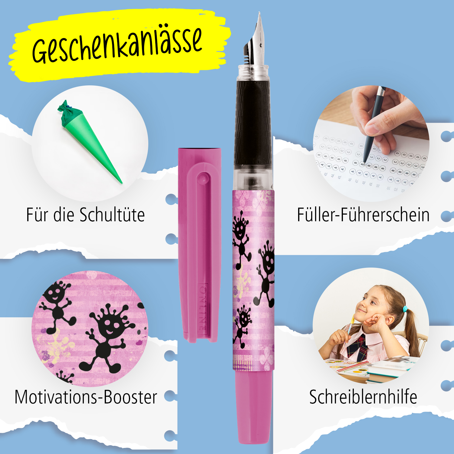 Schreiblern-Füller Bachelor Starter Klexxi Pink