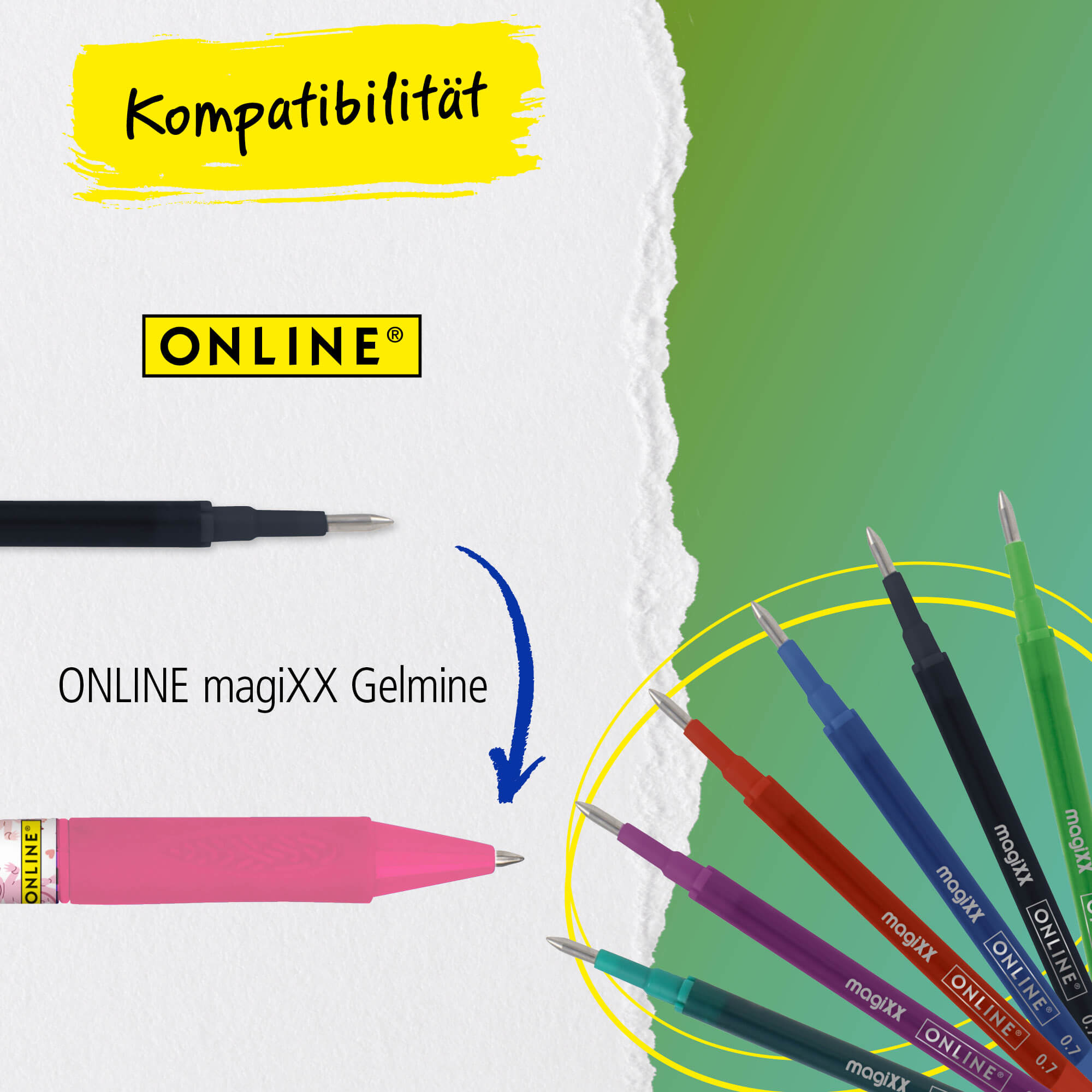 ONLINE Radierbare Gelschreiber ONLINE magiXX Fun Animals, 6er-Pack