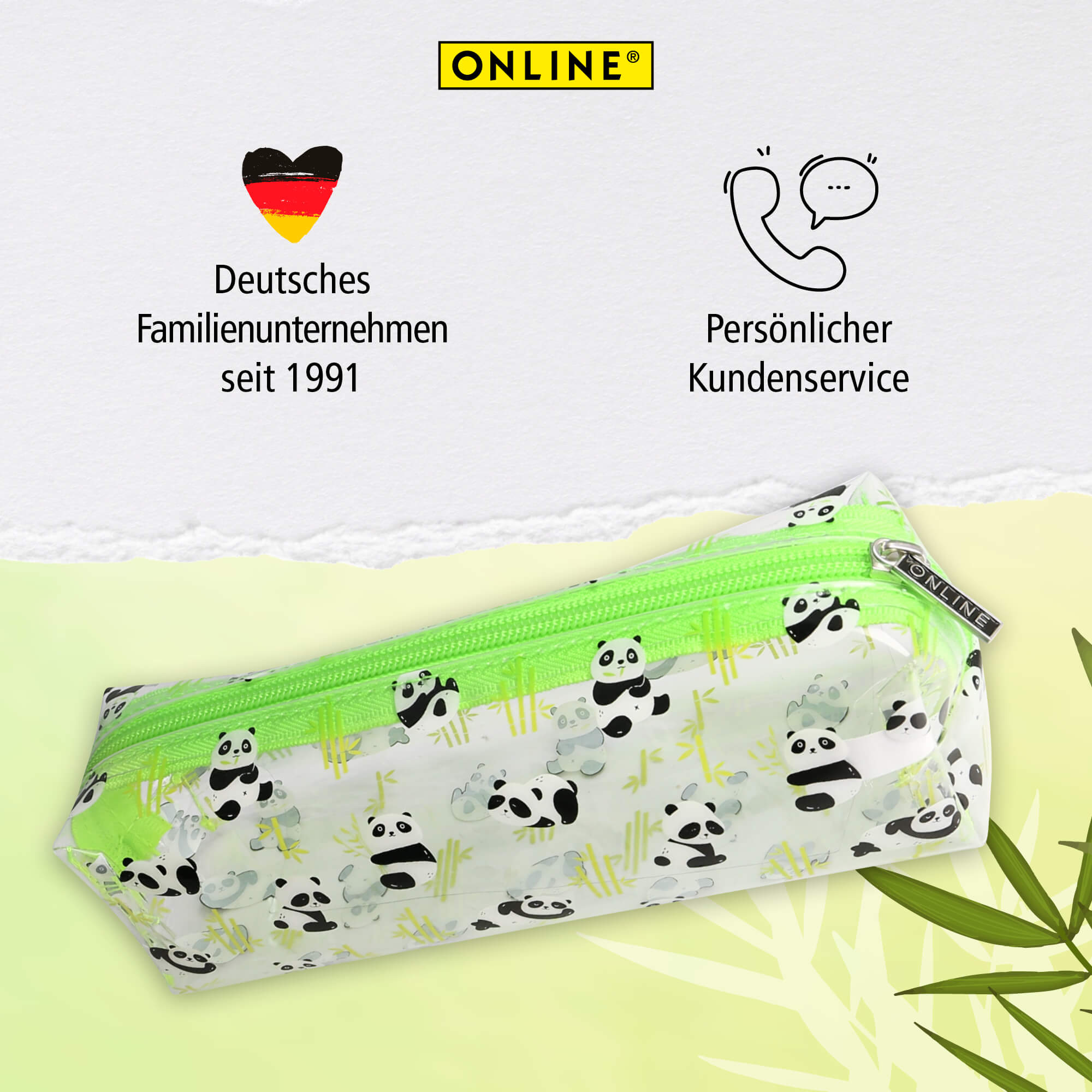 Schlampermäppchen Panda transparent