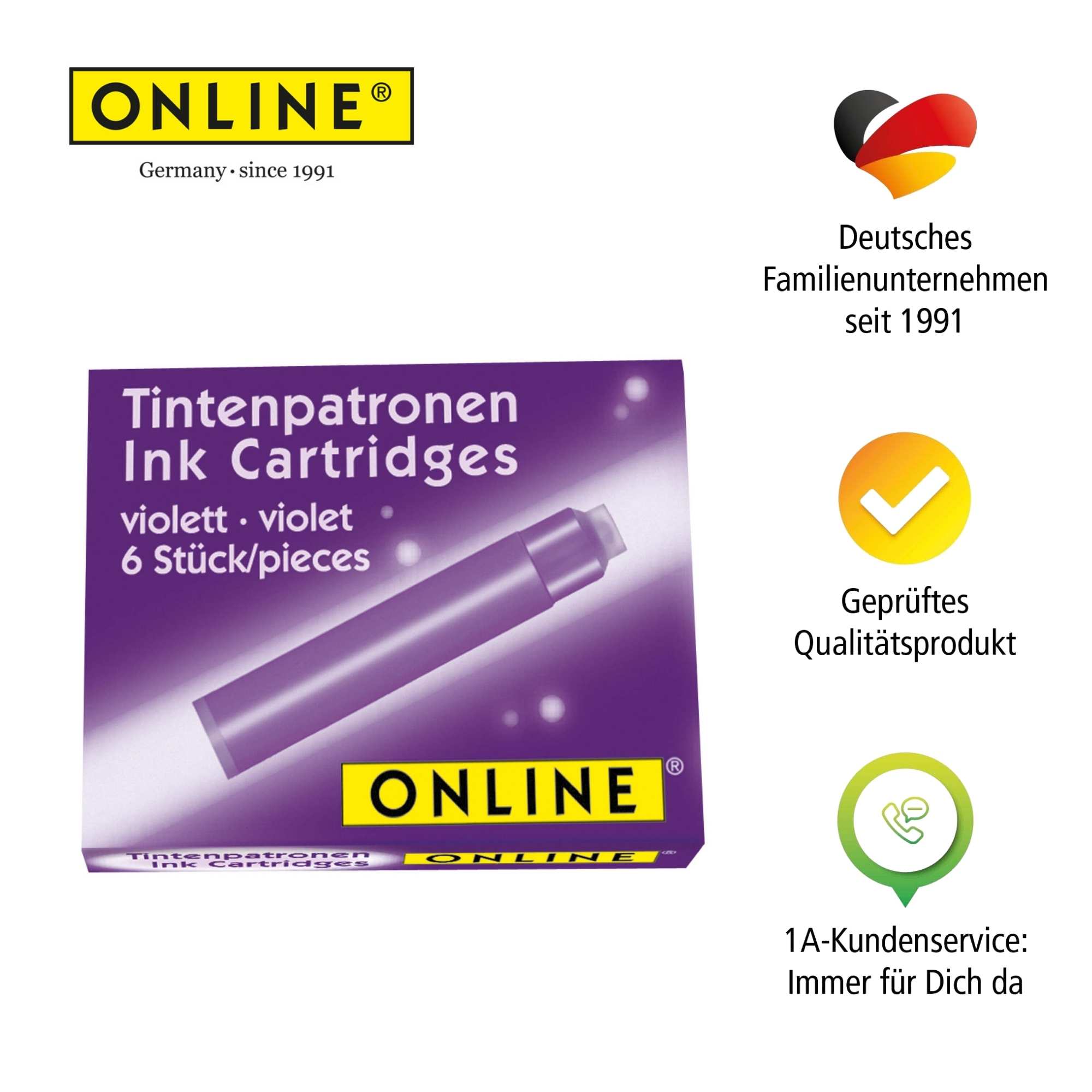 ONLINE Füller Tintenpatrone schwarz