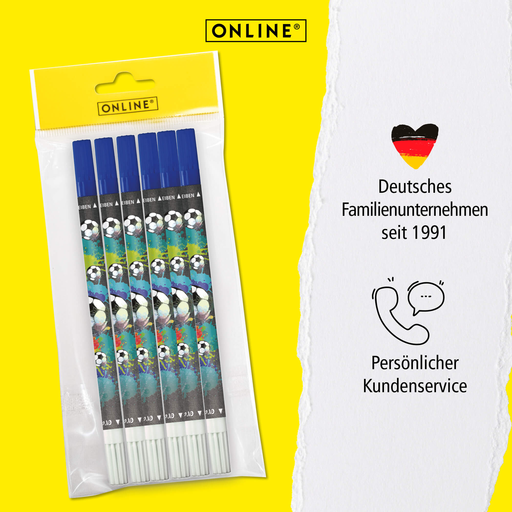 Tintenlöscher Soccer im TagBag, 6 Stück