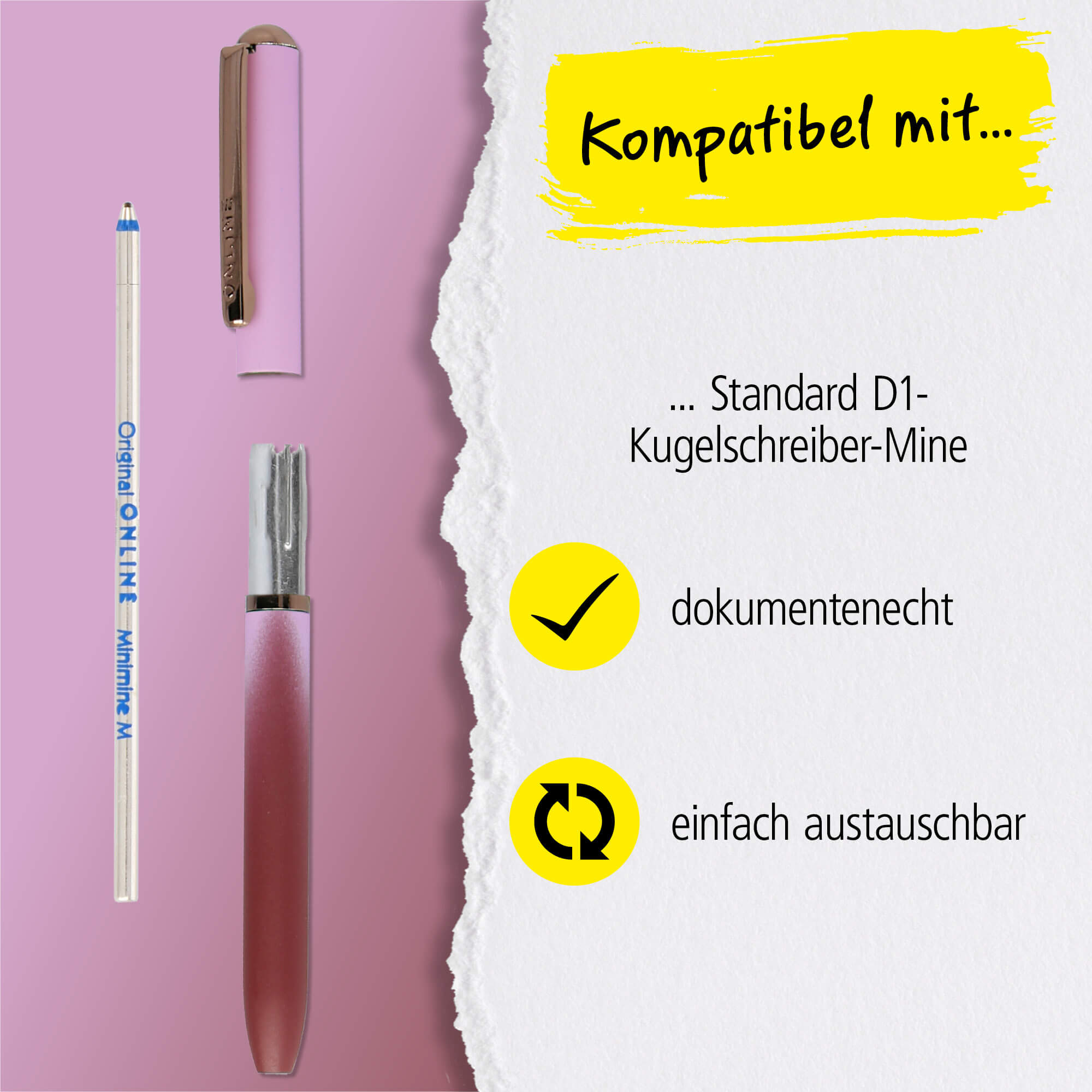 Kugelschreiber Mini Portemonnaie Orchid