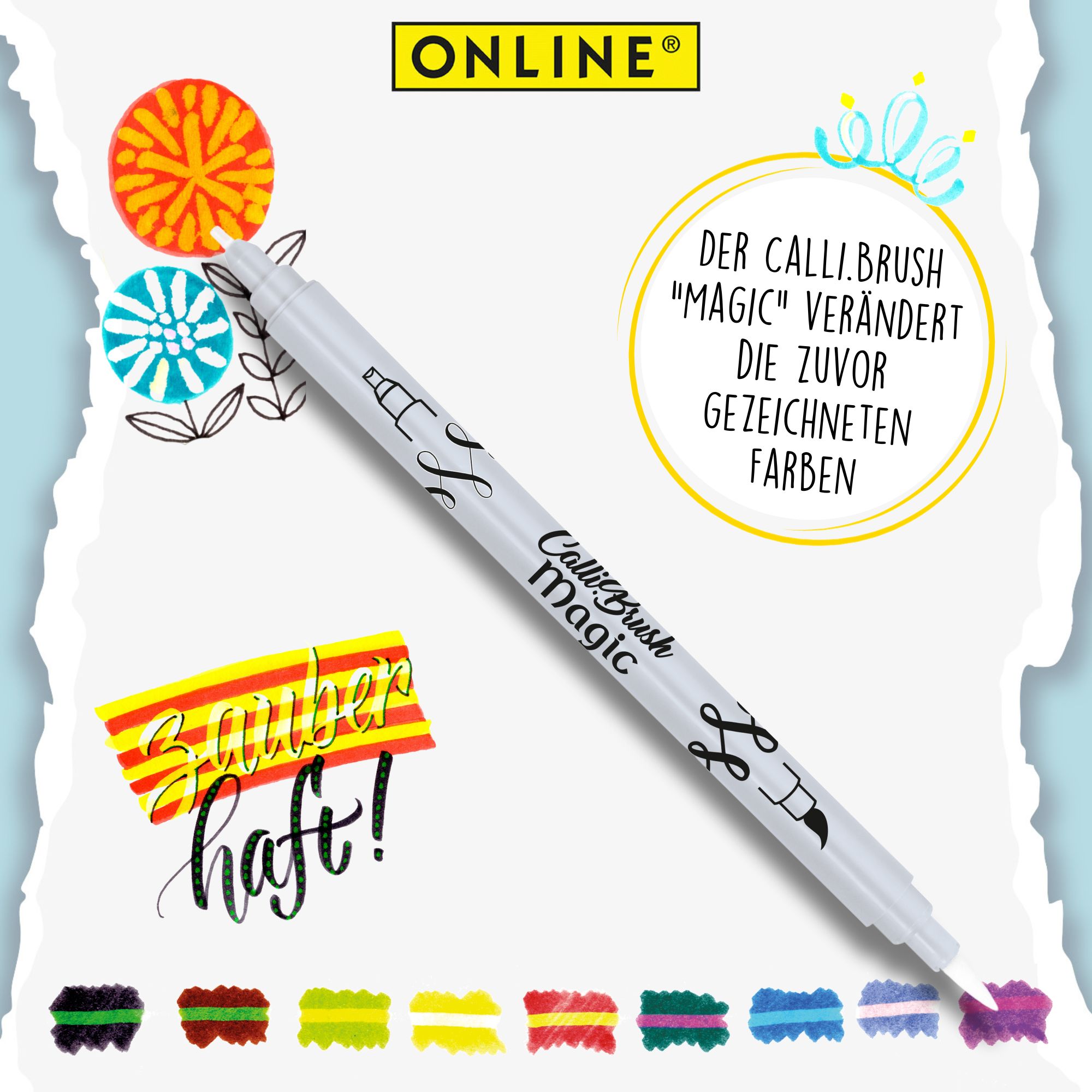 Calli.Brush Magic veränder mit dem Zauberstift seine Farbe