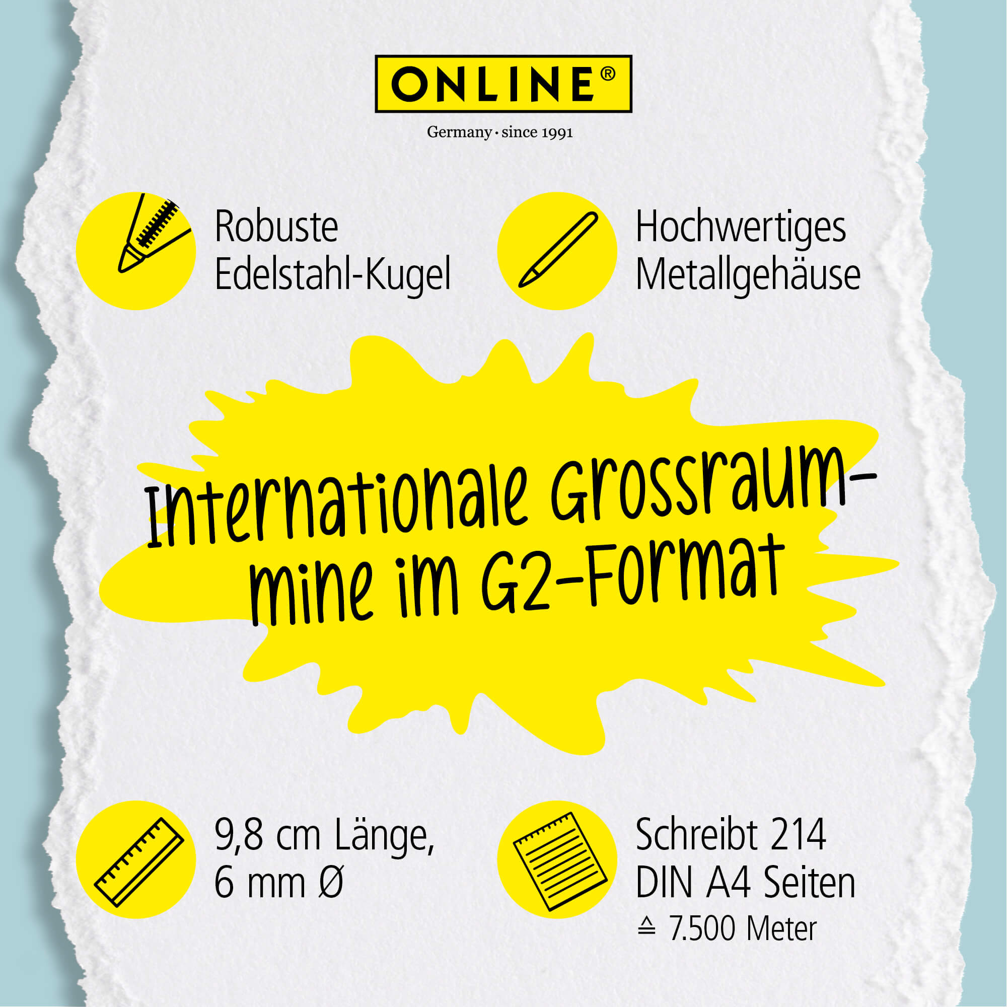 Maße der Kugelschreibermine