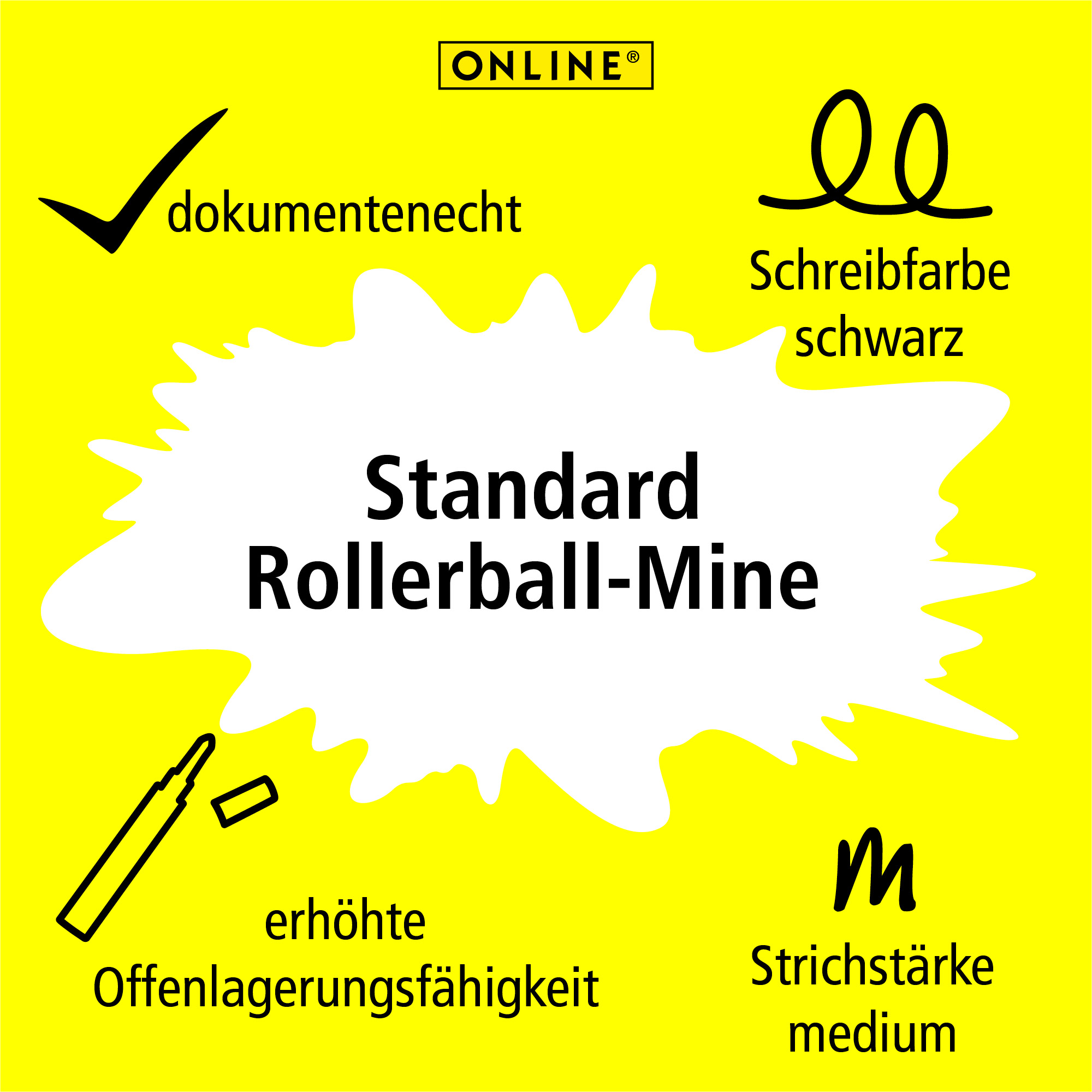 Rollerball-Mine Schwarz