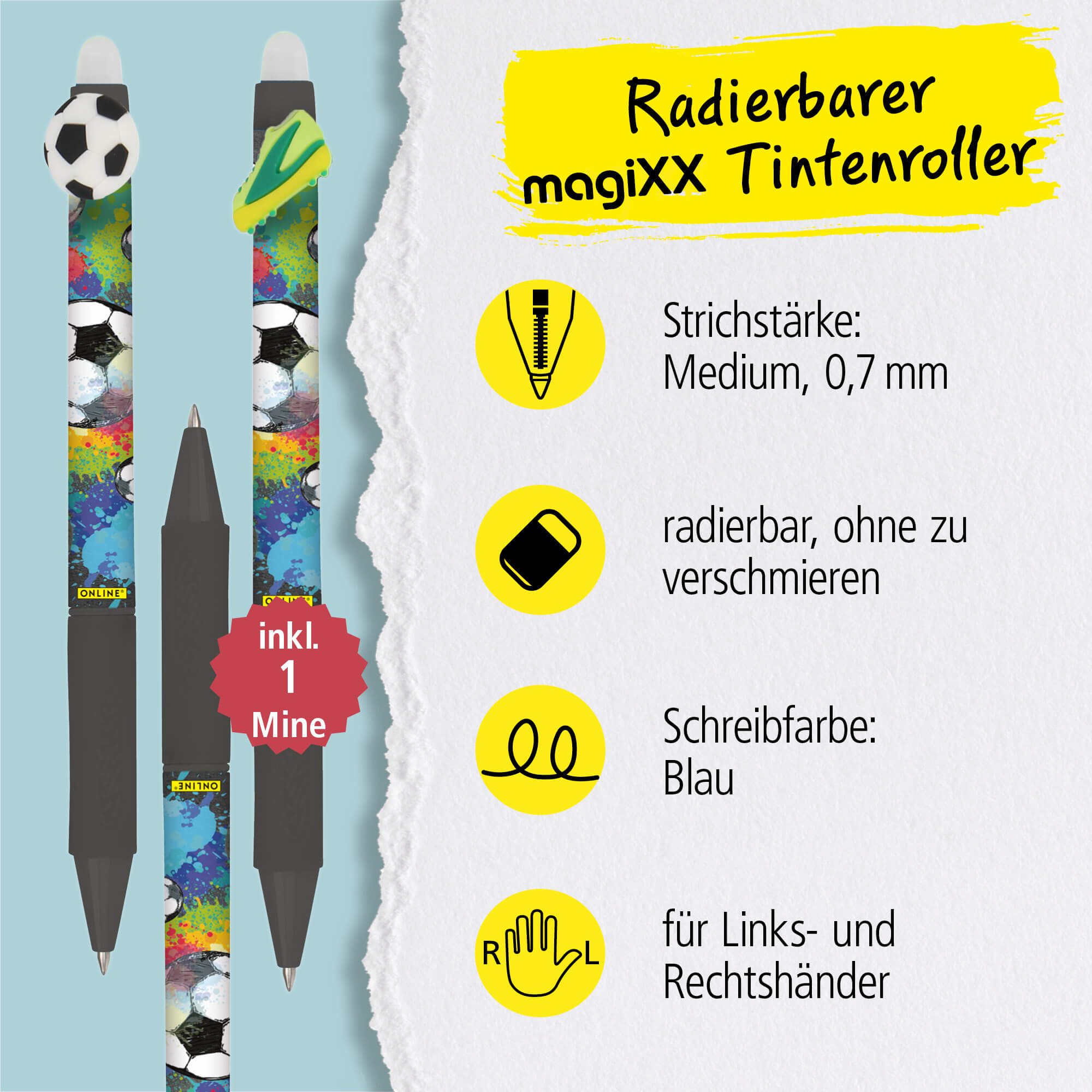 Radierbarer Gelschreiber magiXX Spin Soccer
