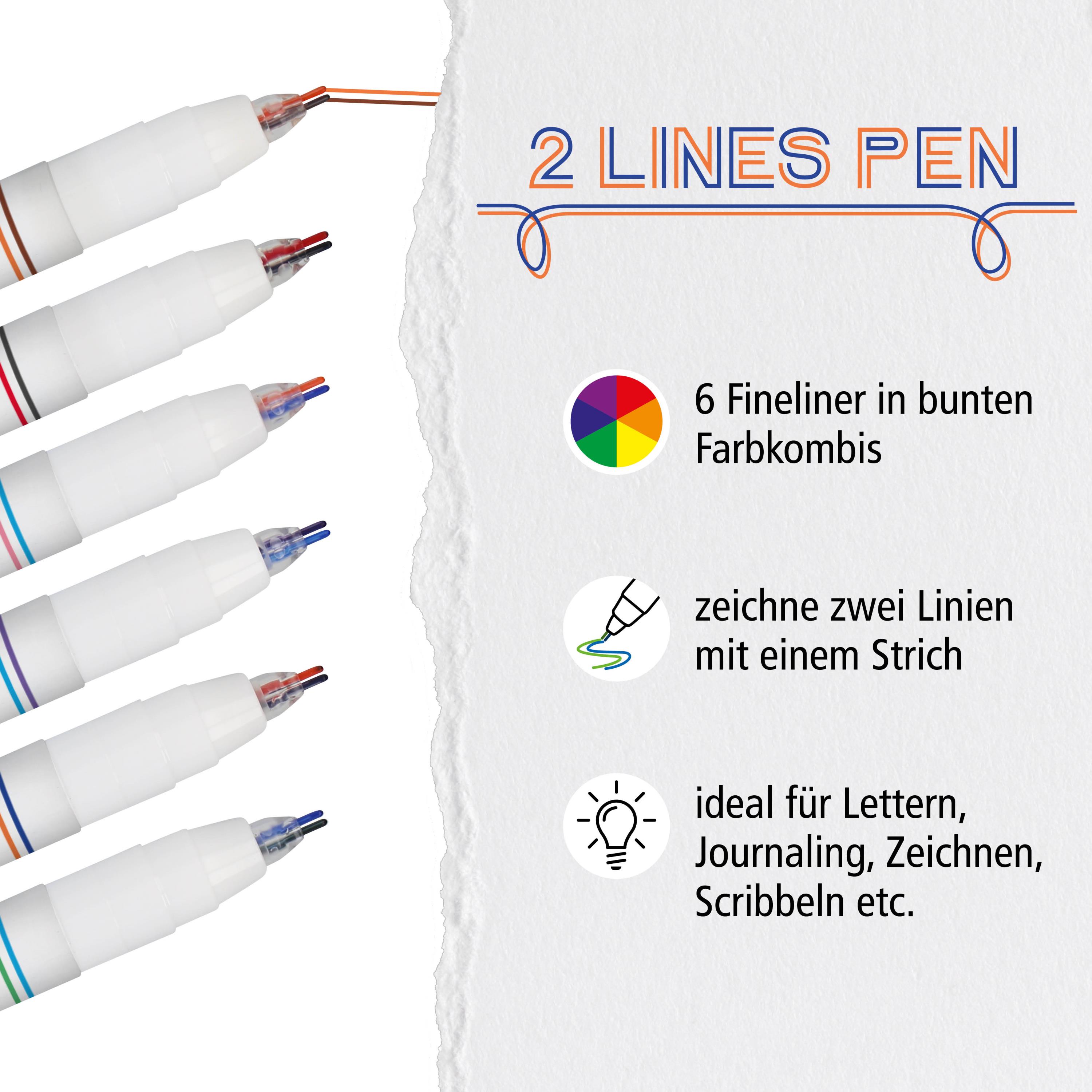 2 Lines Pen (6 Stifte)