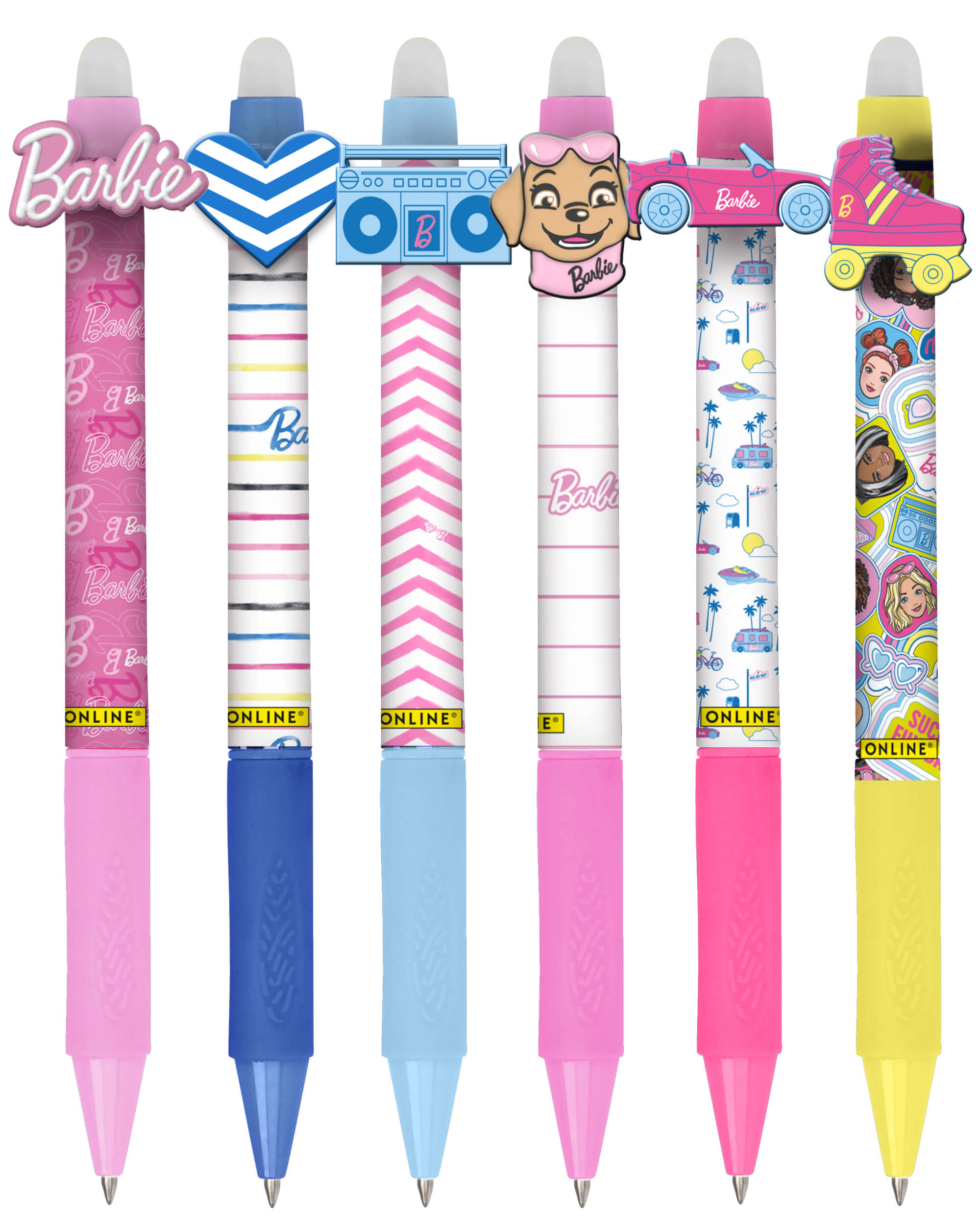 Radierbare Gelschreiber ONLINE magiXX Fun Barbie Edition, 6er-Pack, limitierte Kollektion