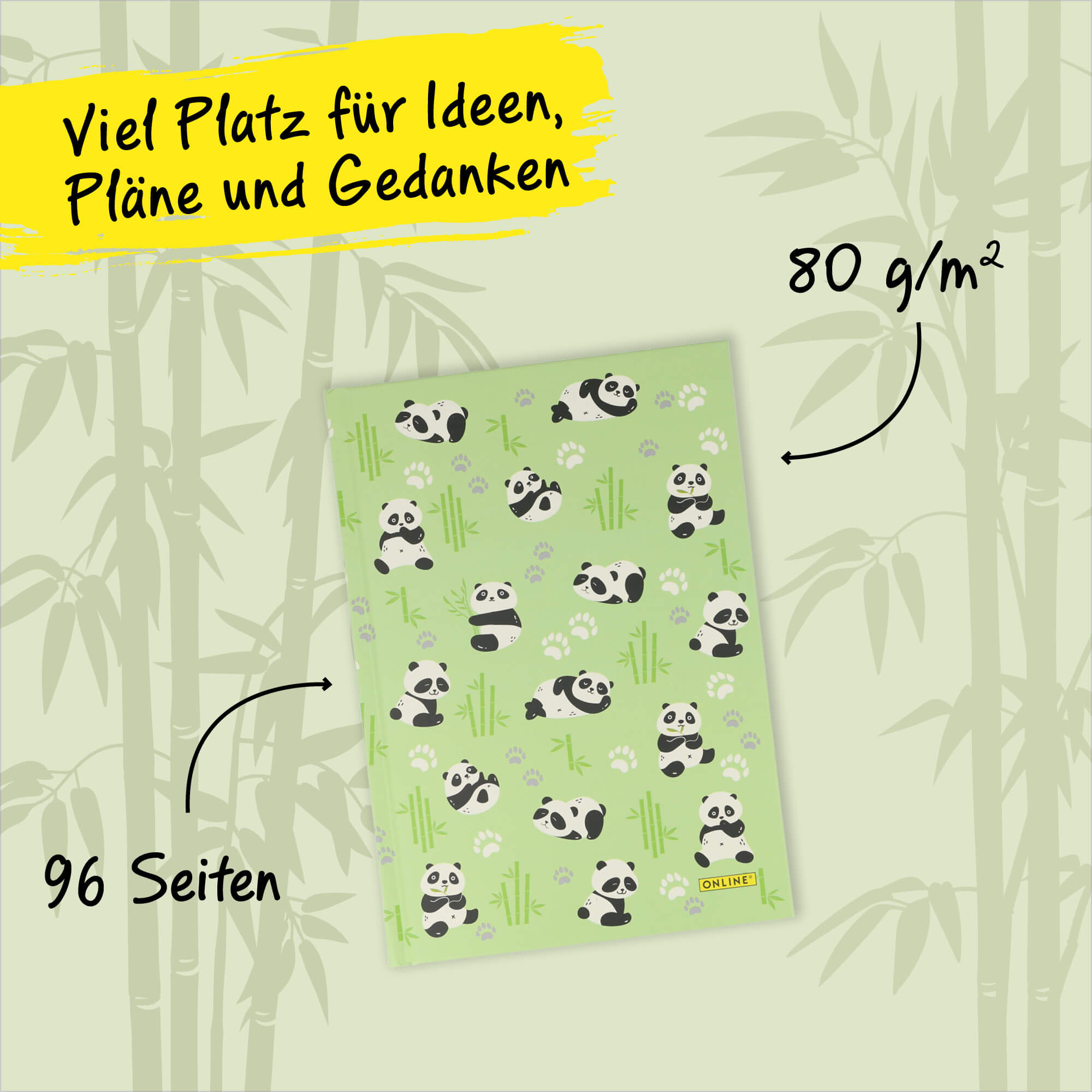 Kladde DIN A5 Panda