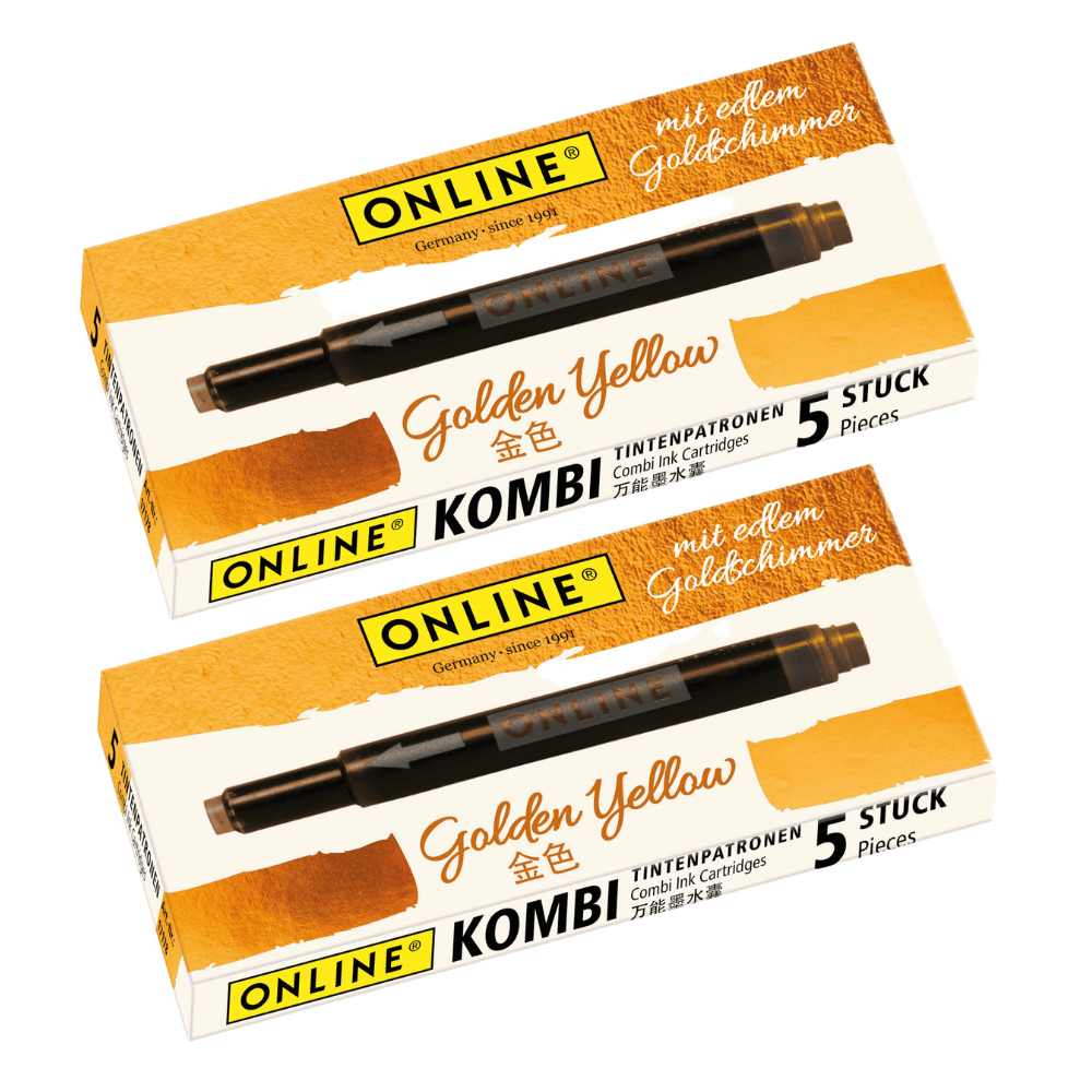 10x Kombi-Tintenpatrone gold Tintenpatronen goldfarben